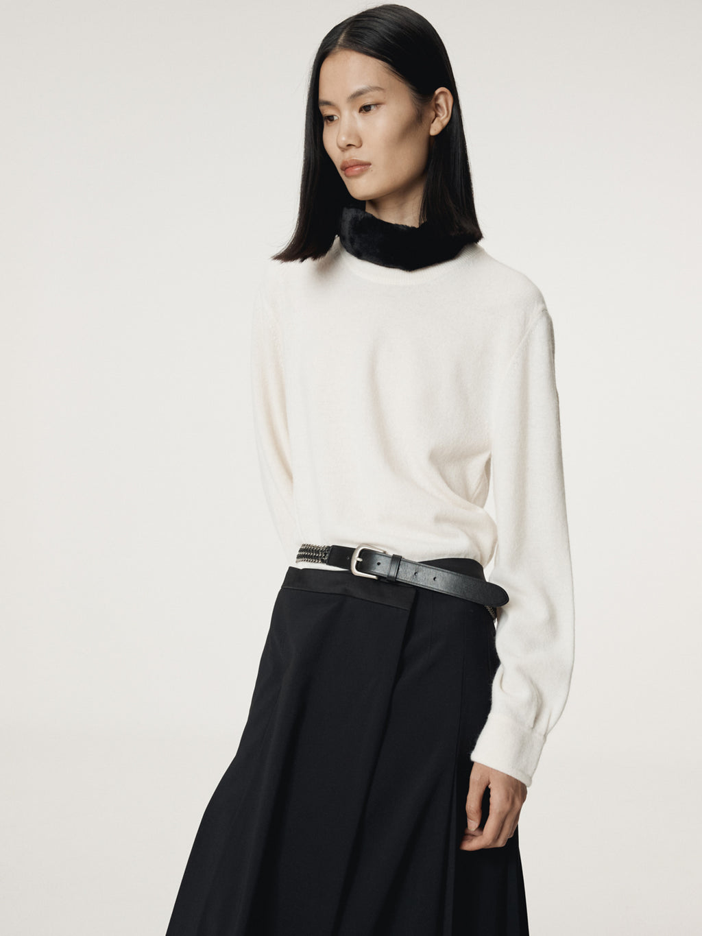 Recto - Shirt Cuffs Detail Knit Top (Cream) product image 8 | TRAB K-Fashion Australia