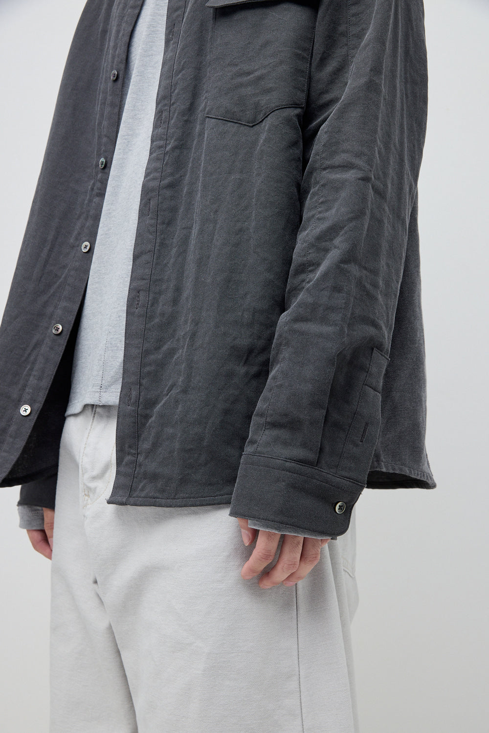 Hatchingroom - Curved Shirt (Dyed Charcoal) product image 8 | TRAB K-Fashion Australia