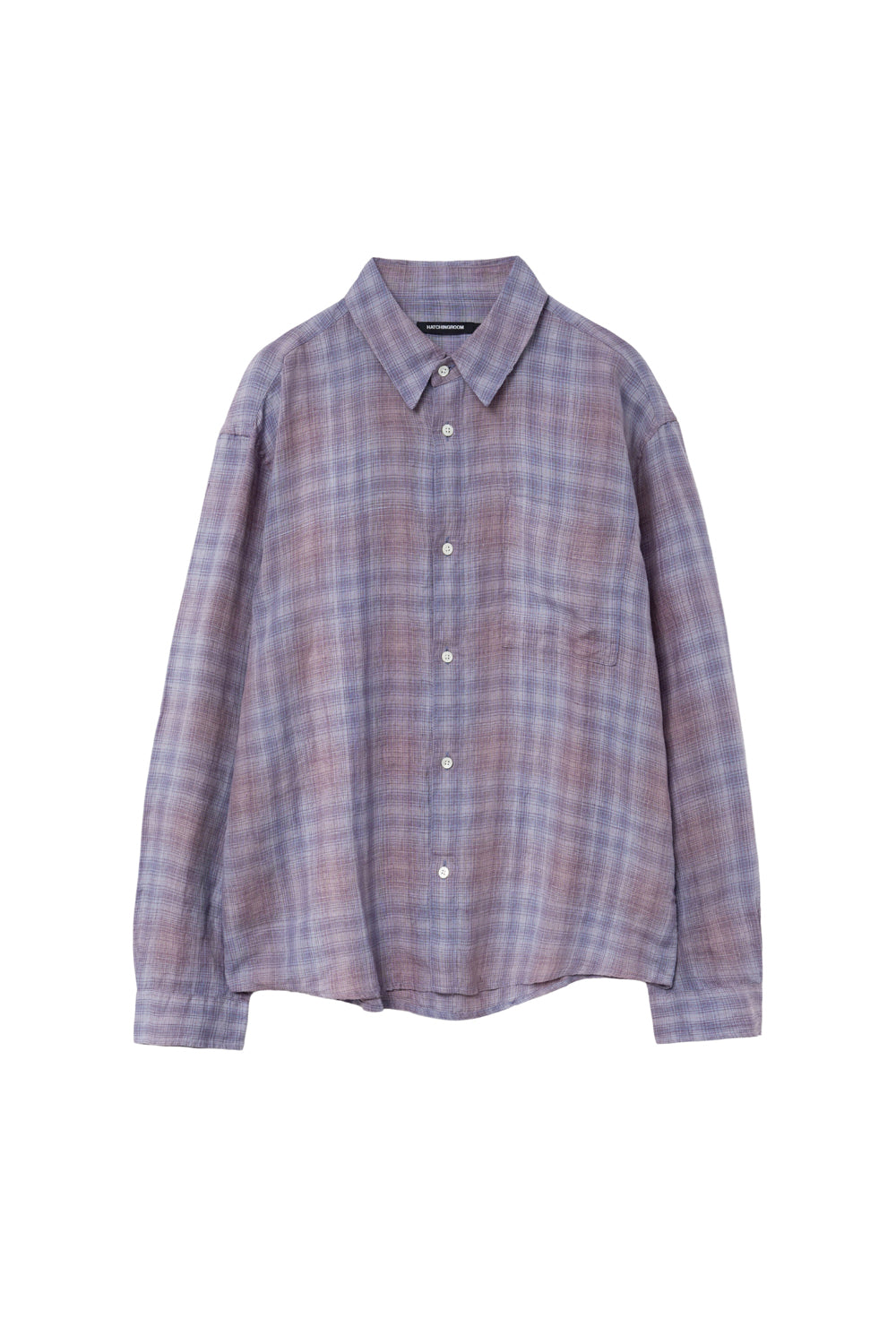 Hatchingroom - Museum Shirt Linen Check (Purple) product image 1 | TRAB K-Fashion Australia