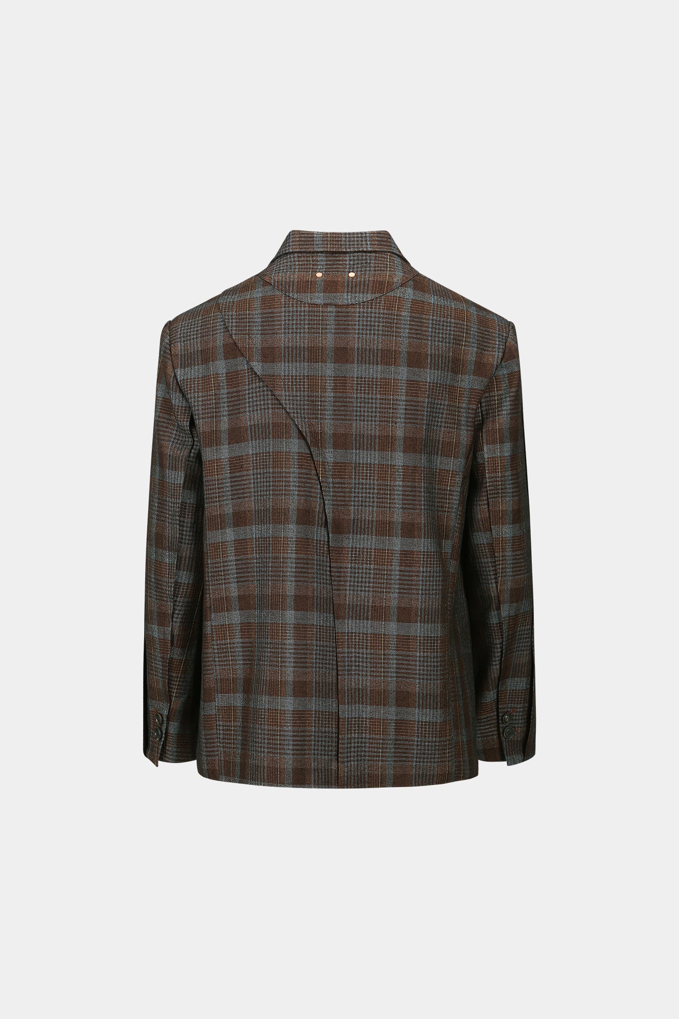 Andersson Bell - Soe Check Wrap Double Breasted Jacket (Brown) product image 8 | TRAB K-Fashion Australia
