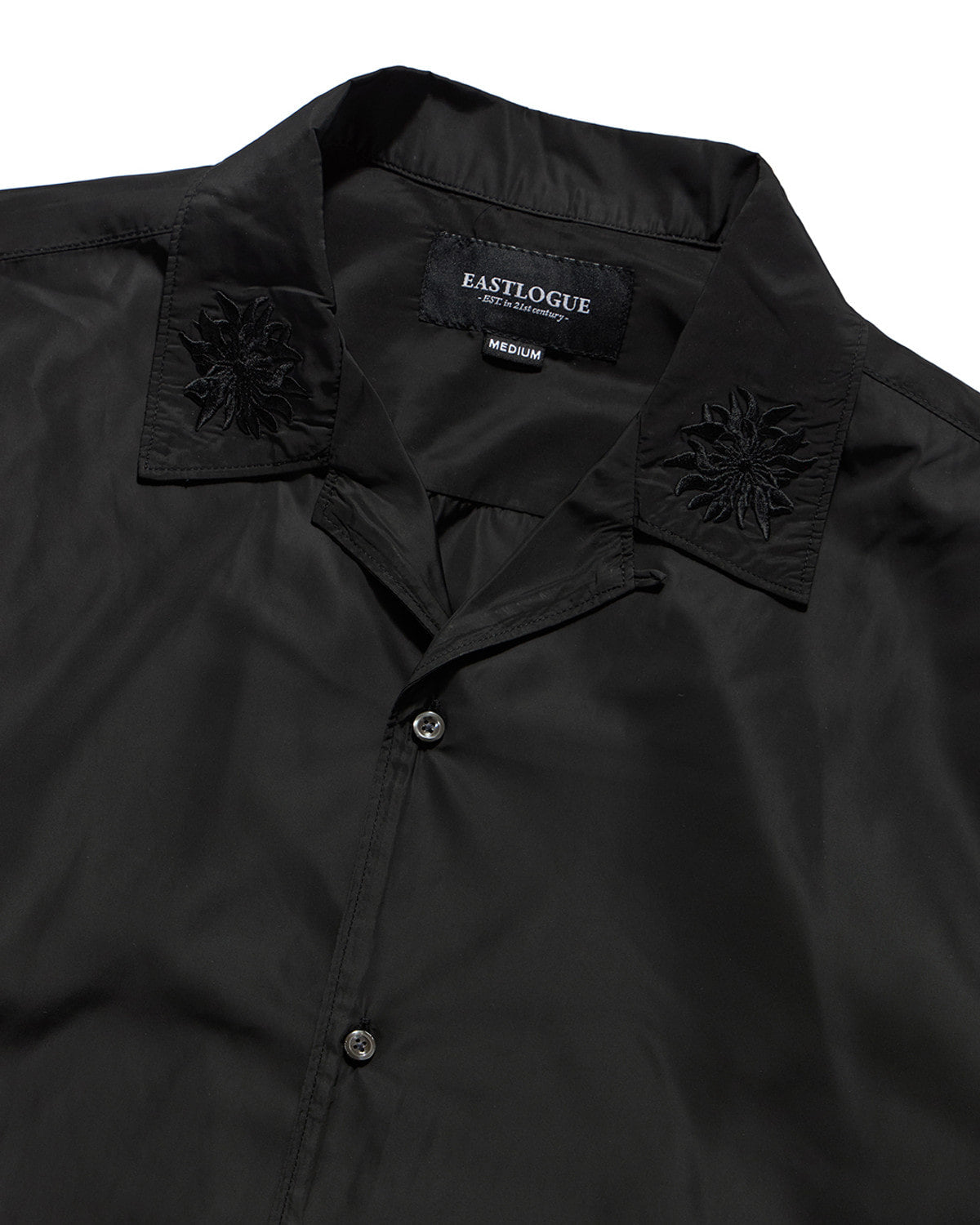 Eastlogue - Breezy Embroidered Half Shirts (Black) product image 7 | TRAB K-Fashion Australia