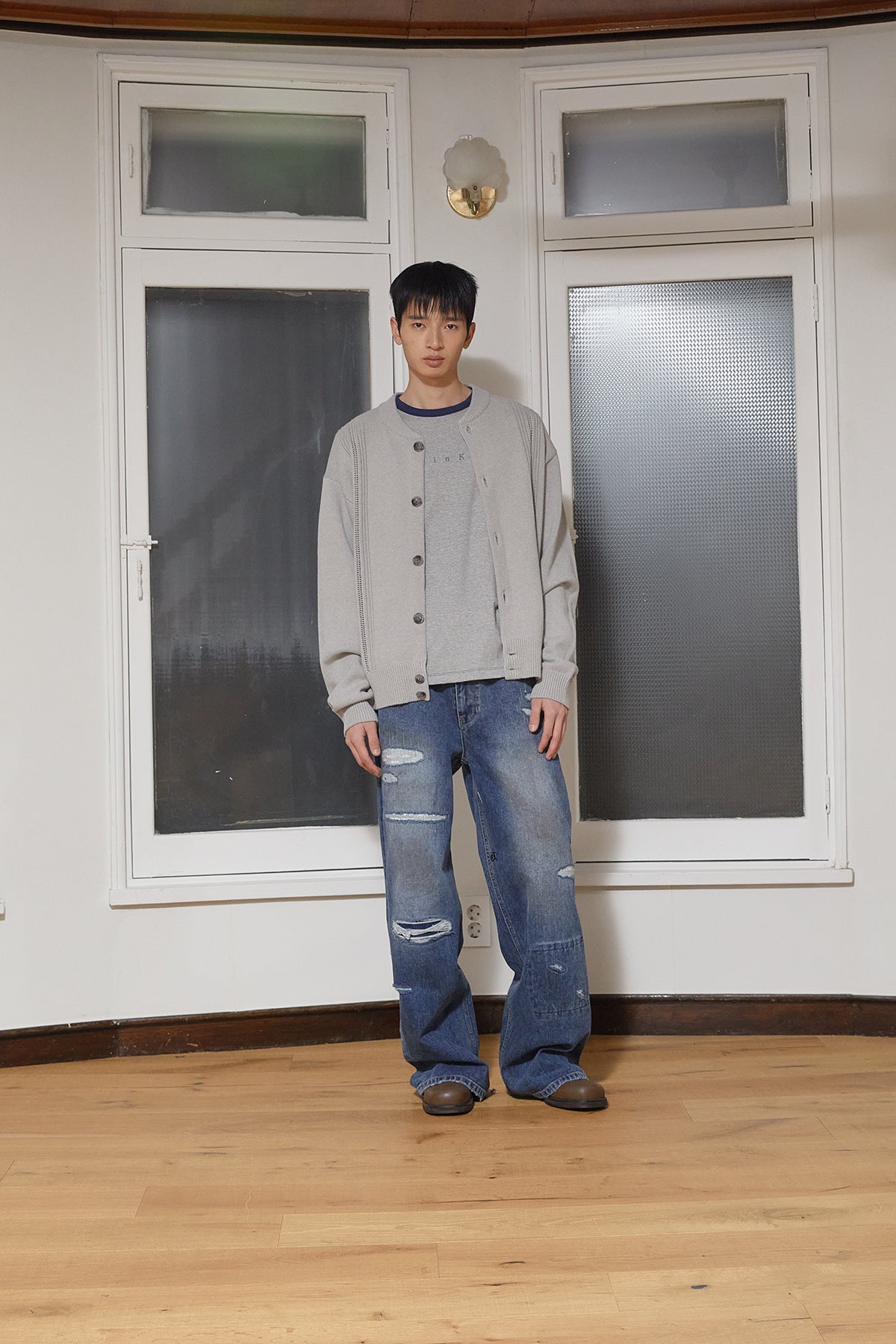 Matin Kim - Destroyed Vintage Wide Denim Pants (Blue) product image 10 | TRAB K-Fashion Australia