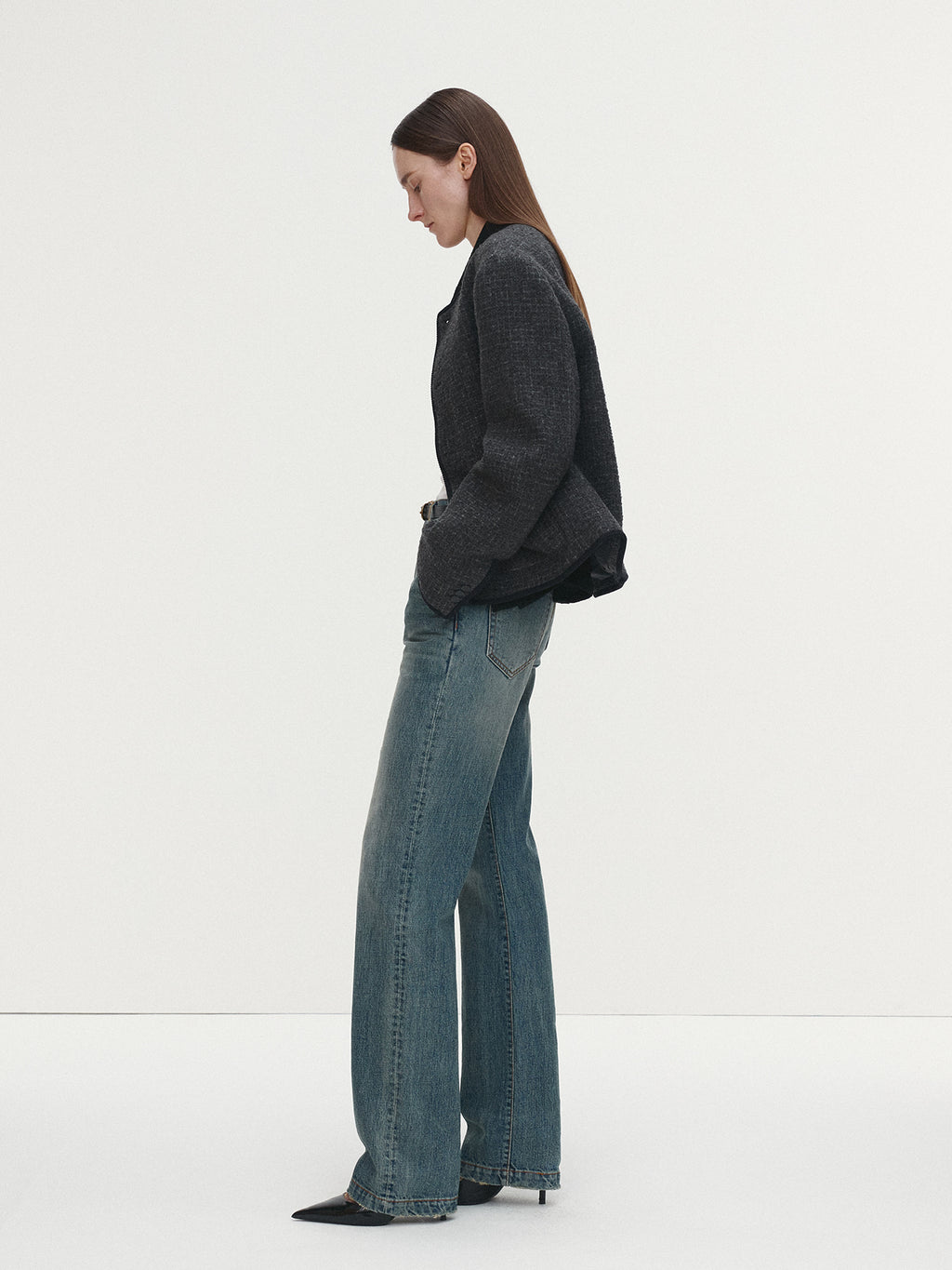 Tonywack - Wool Tweed Blouson Jacket (Dark Grey) product image 3 | TRAB K-Fashion Australia