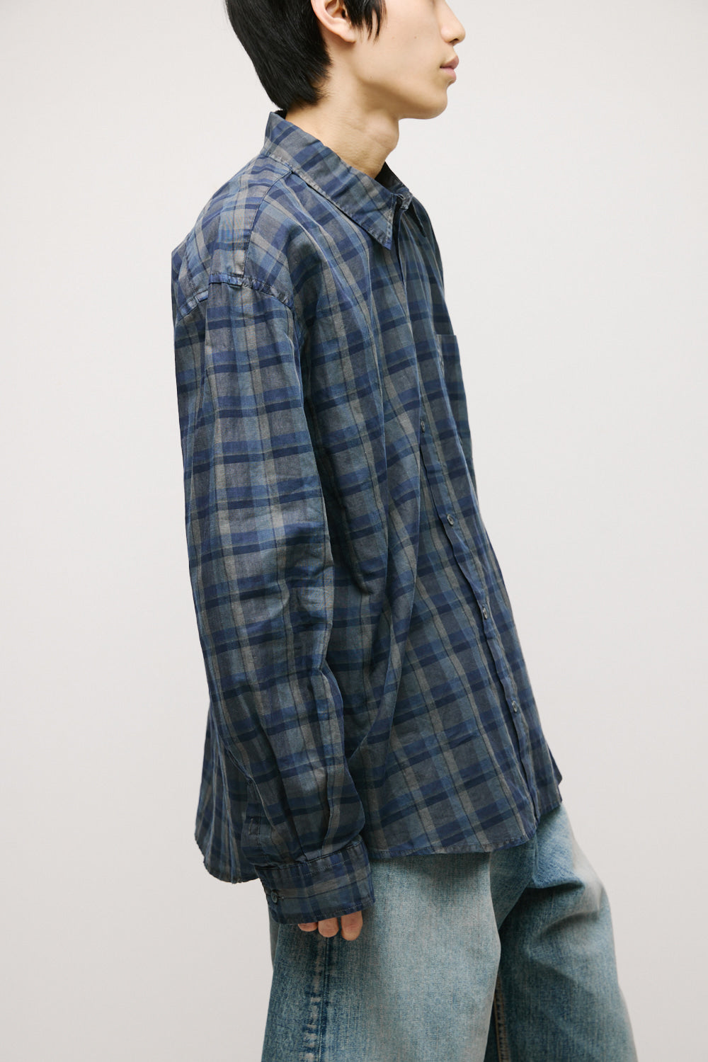 Hatchingroom - Classic Shirt (Dyed Blue/Charcoal) product image 7 | TRAB K-Fashion Australia