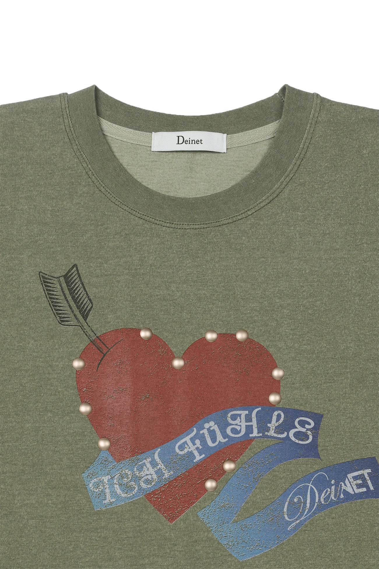 Deinet - Stud Heart T-Shirt (Khaki) product image 3 | TRAB K-Fashion Australia