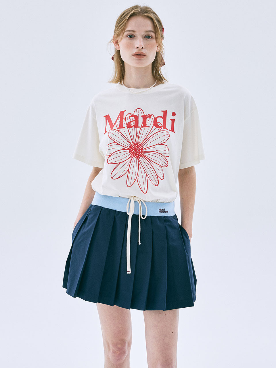 Mardi Mercredi - レザー ヴィンテージ プリーツ ミニスカート