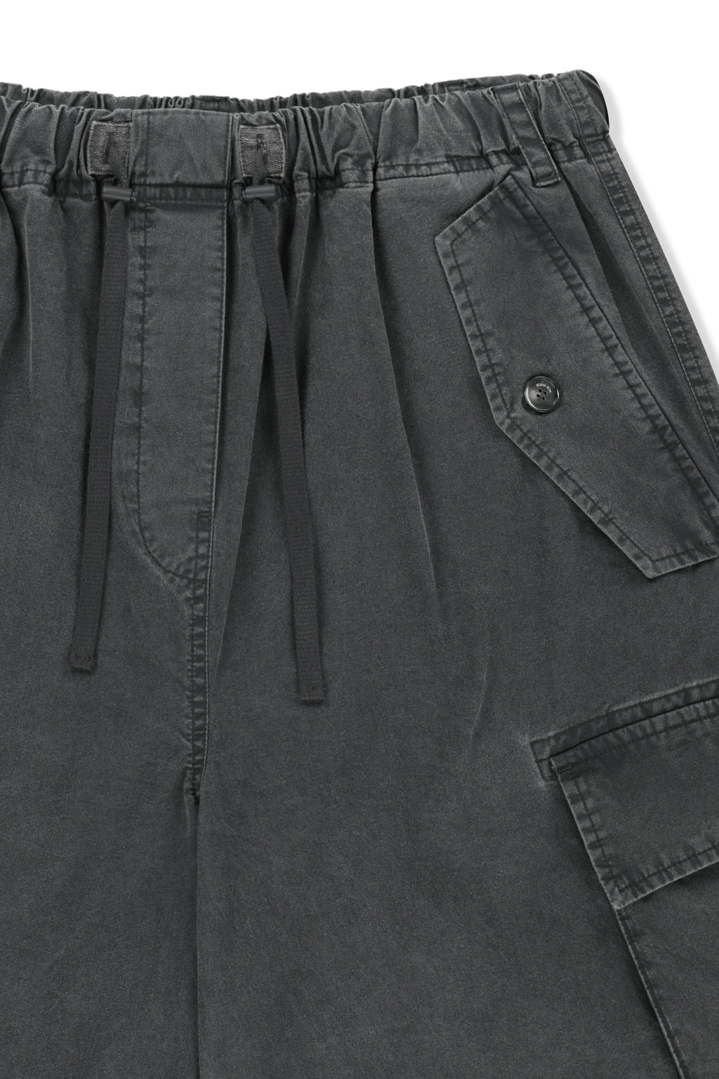 Matin Kim - Washed Cotton Patch Pocket Bermuda Pants (Charcoal) product image 3 | TRAB K-Fashion Australia