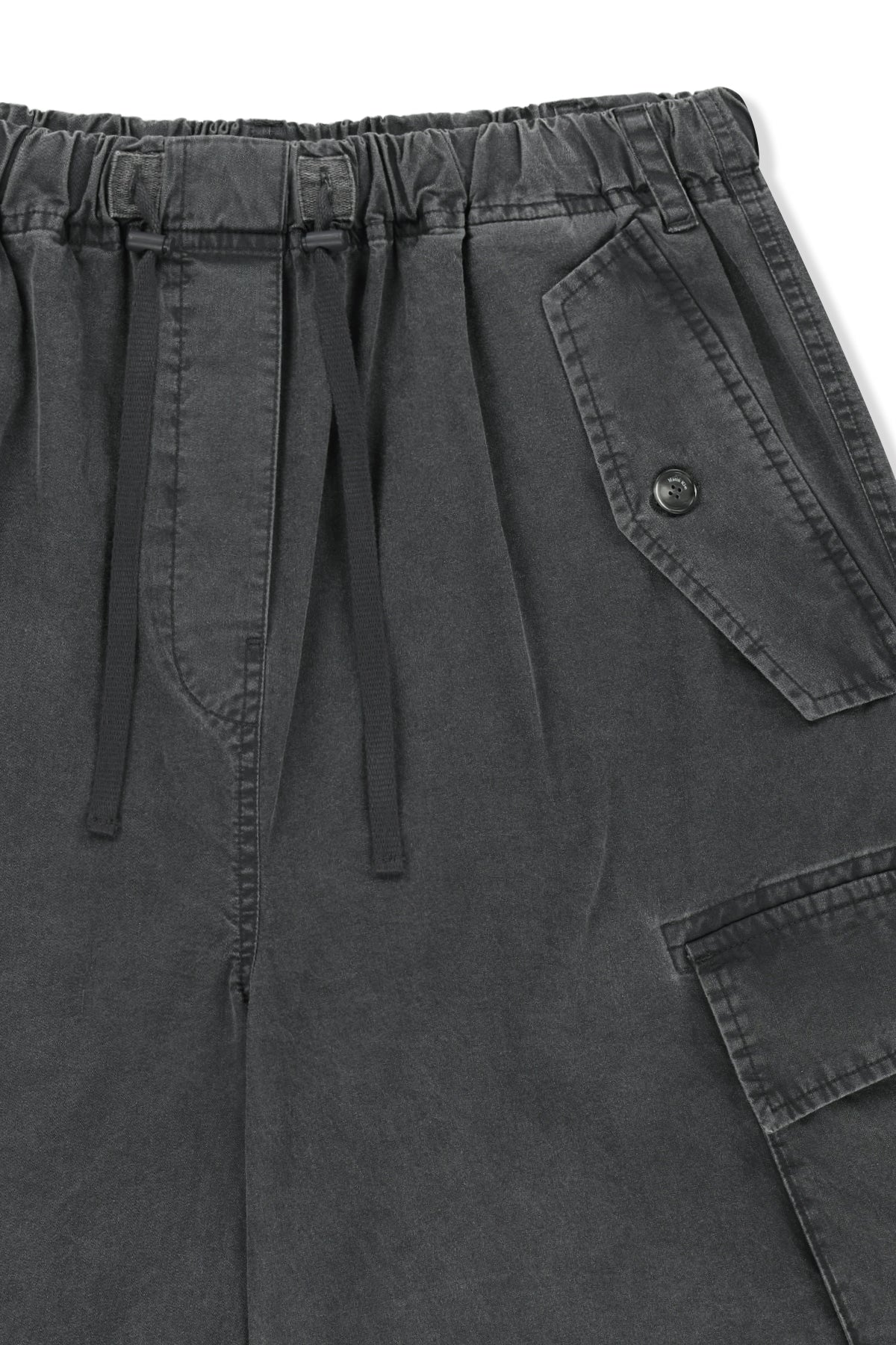 Matin Kim - Washed Cotton Patch Pocket Bermuda Pants (Charcoal) product image 3 | TRAB K-Fashion Australia