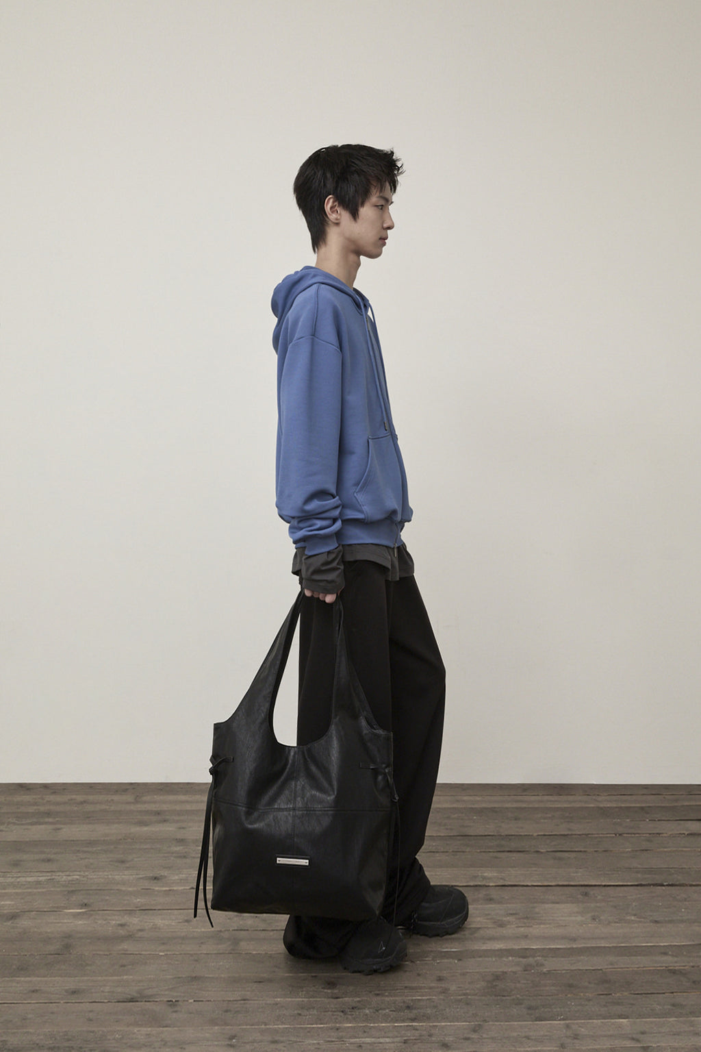 Matin Kim - Back Logo Glitter Hoody Zip Up (Blue) product image 9 | TRAB K-Fashion Australia