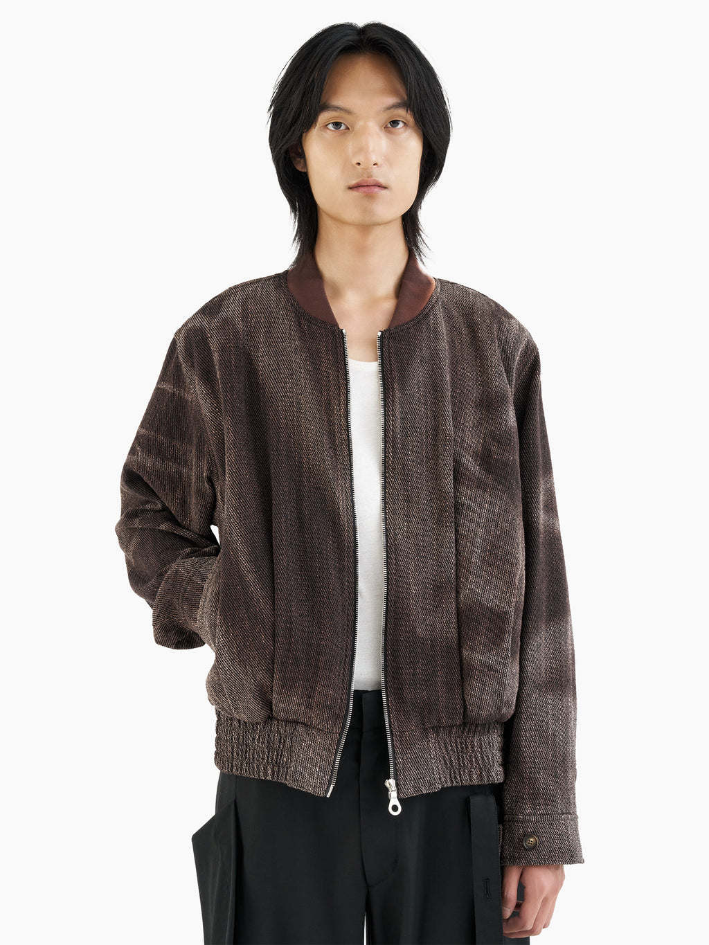 Jiyong Kim - Sun-Bleached Pleated Bomber (Brown) product image 2 | TRAB K-Fashion Australia