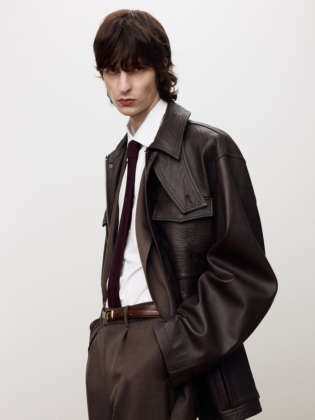 Tonywack - Lamb Leather Cargo Jacket (Dark Brown) product image 7 | TRAB K-Fashion Australia