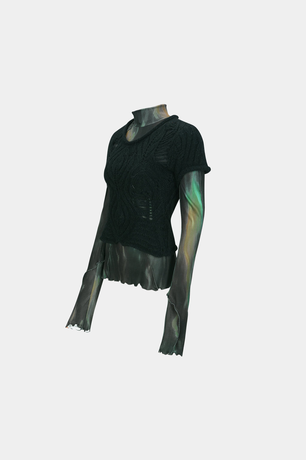 Andersson Bell - Cap Sleeve Sweater Layered Top (Black) product image 11 | TRAB K-Fashion Australia