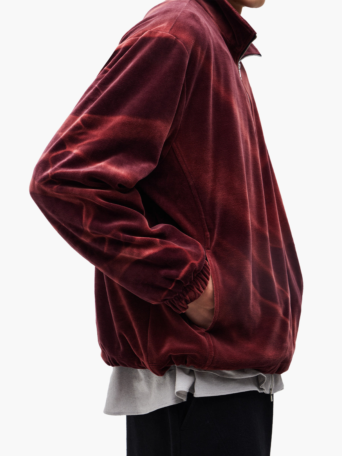 Jiyong Kim - Sun-Bleached Half-Zip Sweatshirt (Burgundy) product image 8 | TRAB K-Fashion Australia