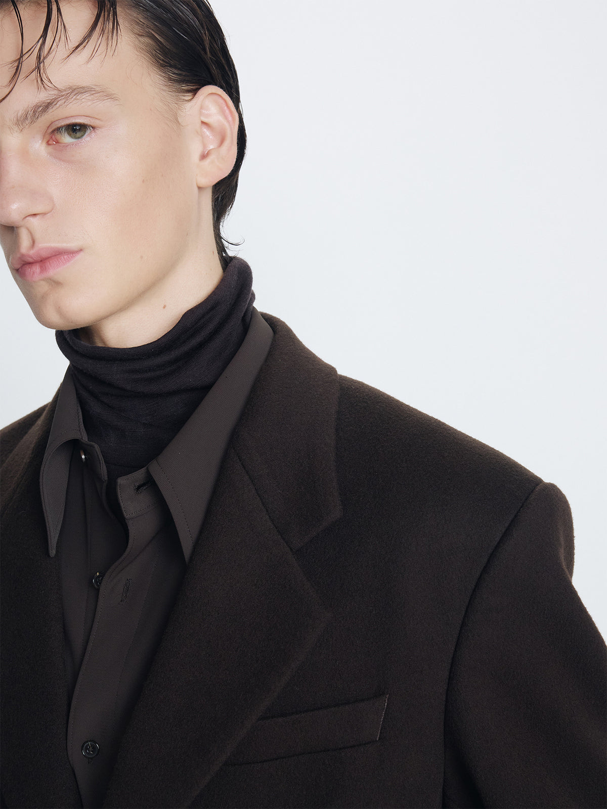 Tonywack - Wool And Cashmere Tailored Coat (Deep Brown) product image 5 | TRAB K-Fashion Australia