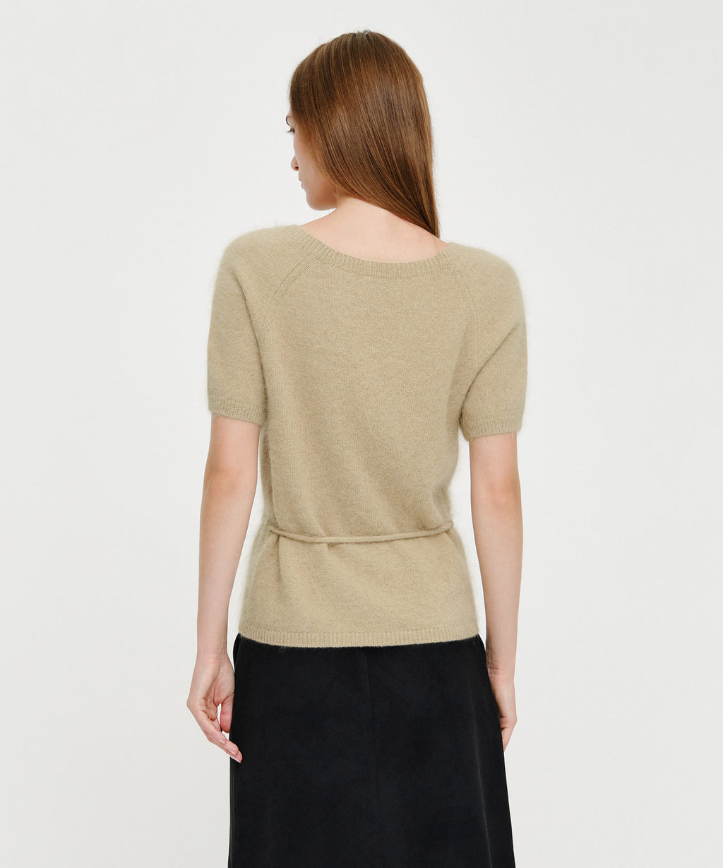 Marithe & Francois Girbaud - Premium Angora Boat Neck Half Knit (Beige) product image 3 | TRAB K-Fashion Australia