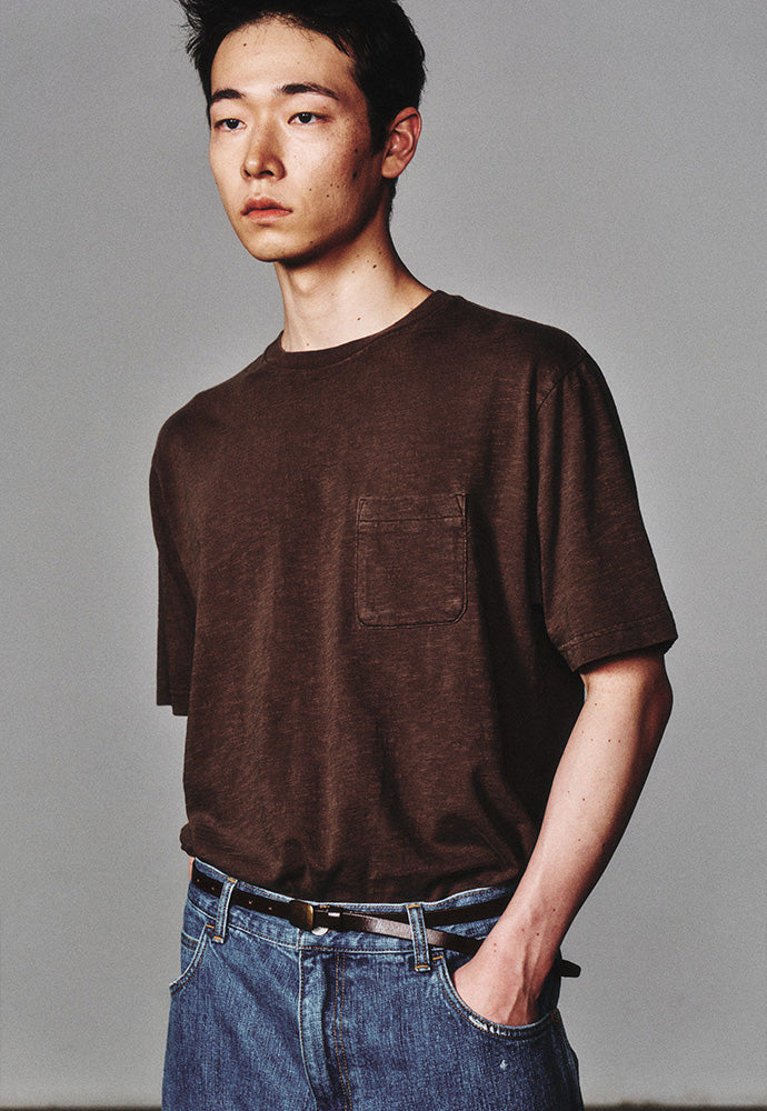 Art if acts - Garment Dyed Slub Pocket T-Shirt (Brown) product image 6 | TRAB K-Fashion Australia