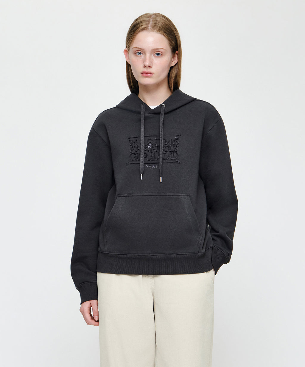 Marithe & Francois Girbaud - Rope Applique Hoodie (Charcoal) product image 1 | TRAB K-Fashion Australia