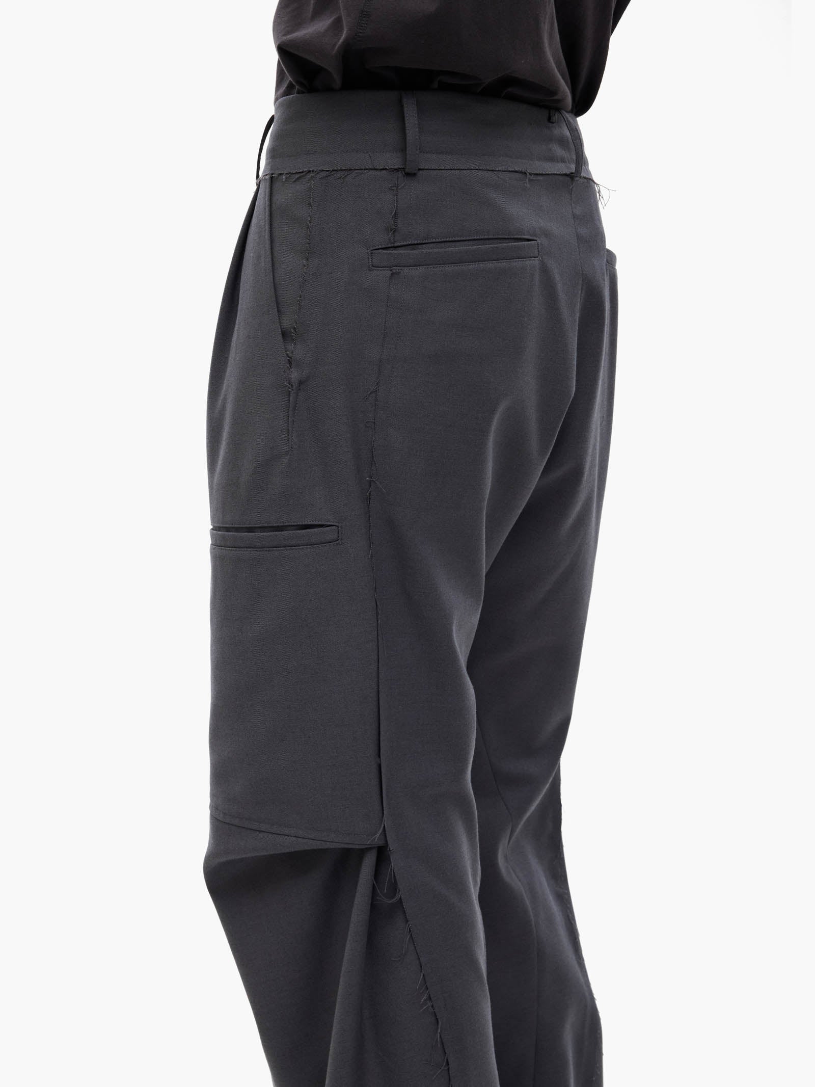 Jiyong Kim - Raw Edged 3D Pocket Trousers (Grey) product image 9 | TRAB K-Fashion Australia