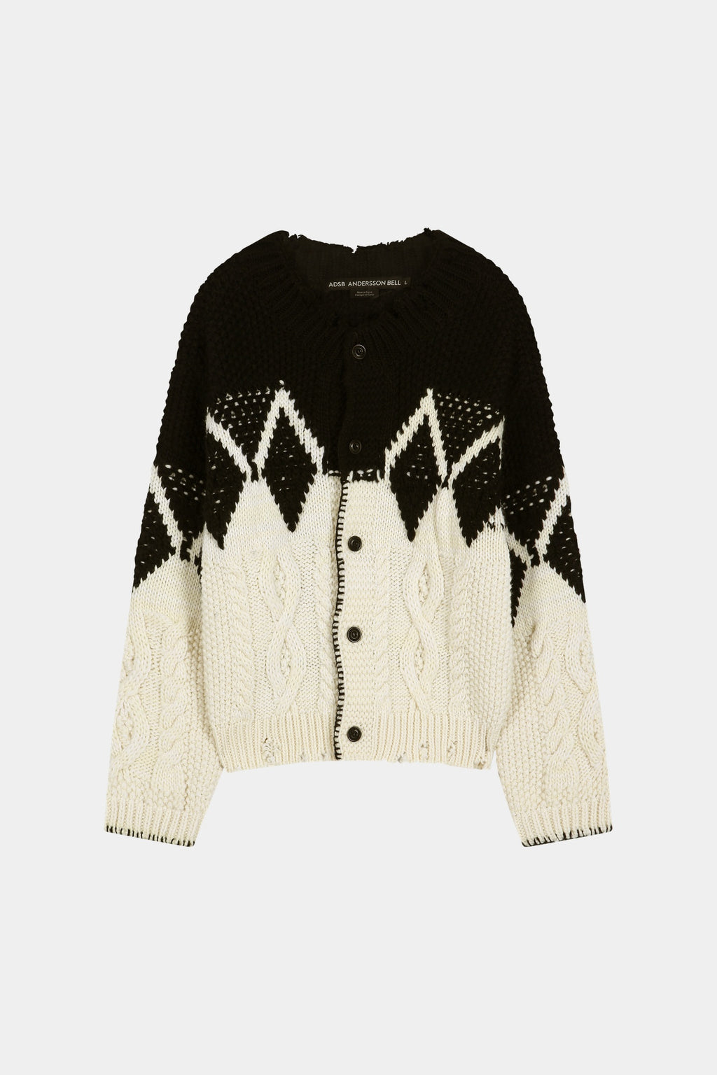 Andersson Bell - Argyle Heavy Wool Cardigan (Ecru/Black) product image 12 | TRAB K-Fashion Australia