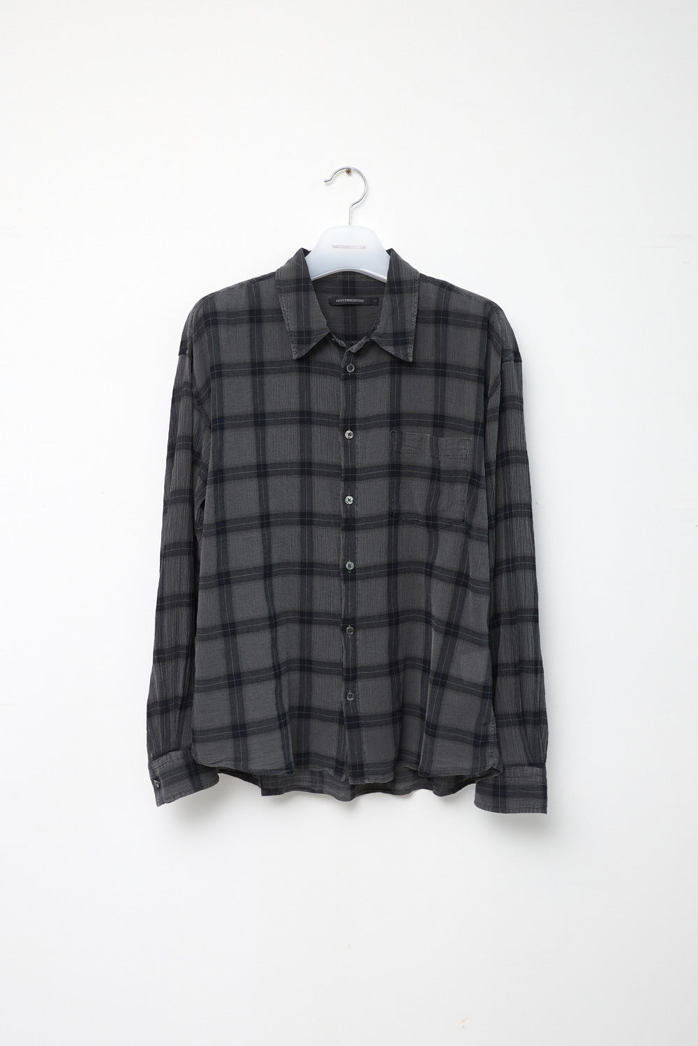 Hatchingroom - Classic Shirt Over Dyed Check (Charcoal) product image 1 | TRAB K-Fashion Australia
