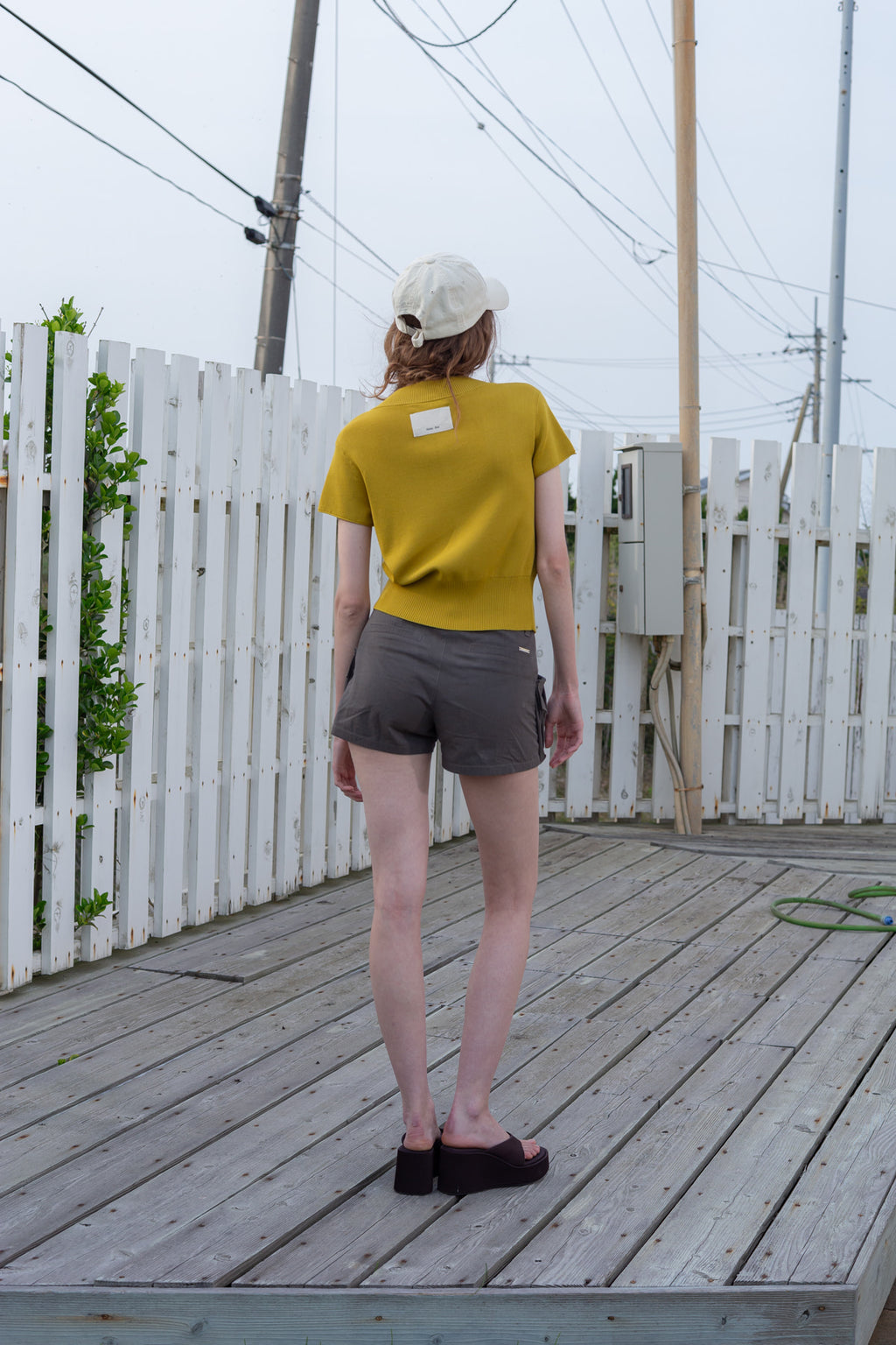 Matin Kim - Pocket Point Half Cardigan (Olive) product image 9 | TRAB K-Fashion Australia