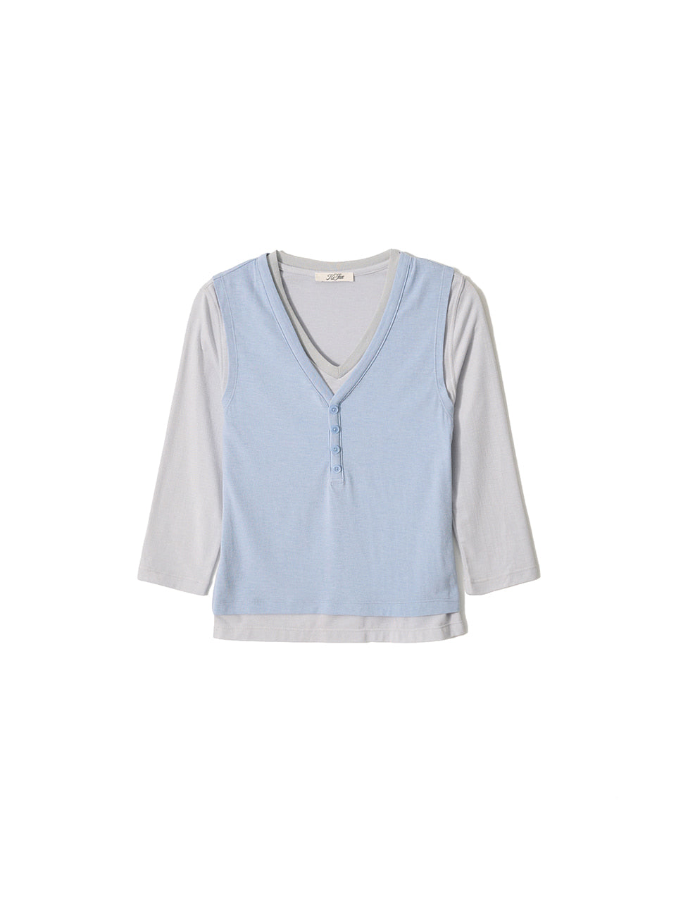 Kijun - Layered V-Neck Tee (Sky Blue) product image 6 | TRAB K-Fashion Australia