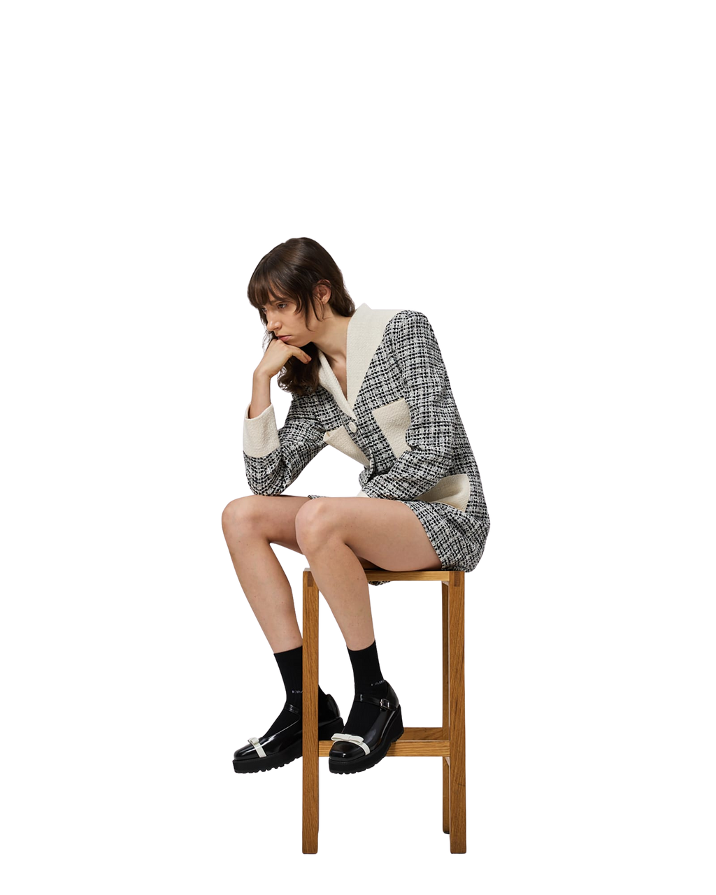 Kimhe Kim - Malevich Tweed Jacket Dress (Black/White) product image 5 | TRAB K-Fashion Australia
