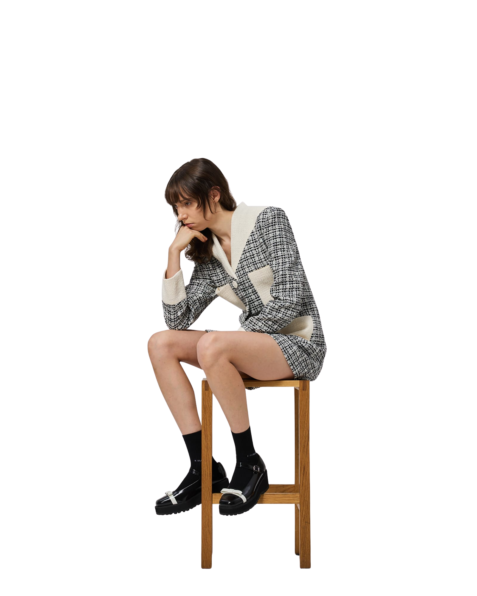 Kimhe Kim - Malevich Tweed Jacket Dress (Black/White) product image 5 | TRAB K-Fashion Australia