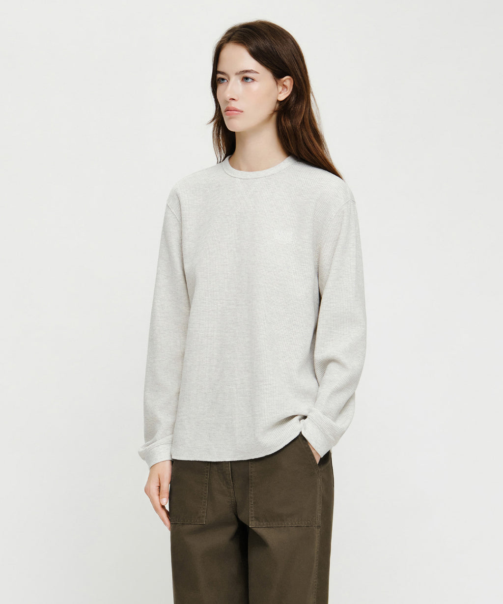 Marithe & Francois Girbaud - Waffle Long Sleeve Tee (Oatmeal) product image 2 | TRAB K-Fashion Australia