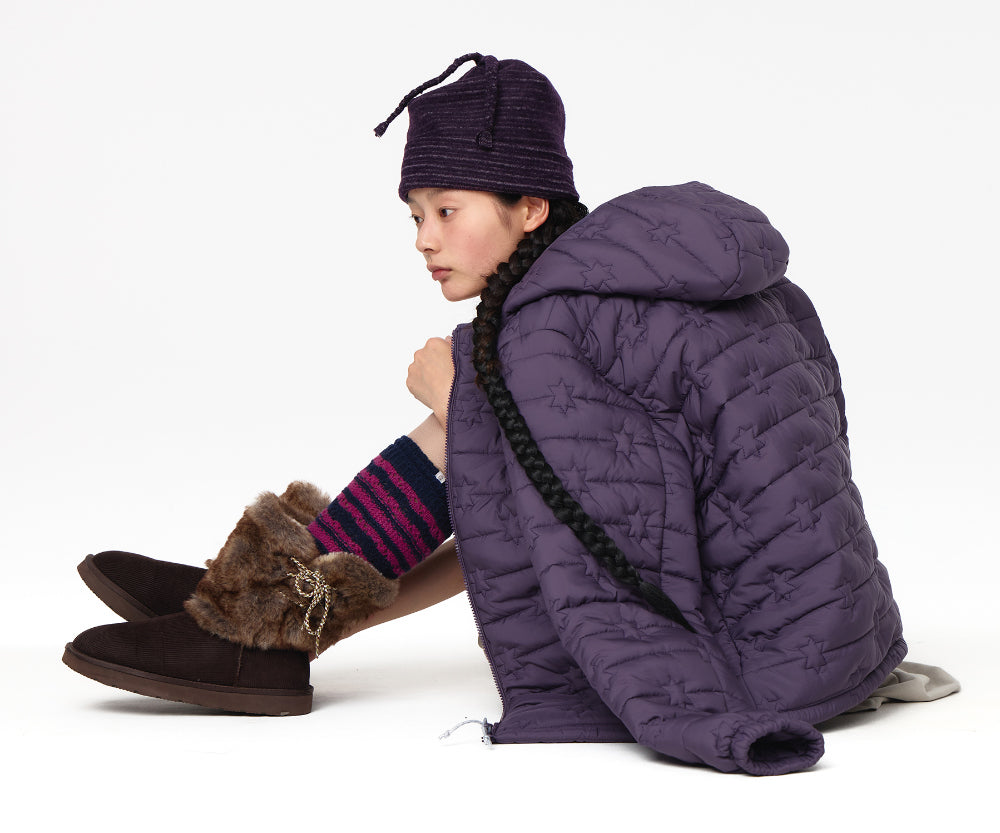 Coyseio - Fluffy Light Padded Jacket (Purple) product image 3 | TRAB K-Fashion Australia