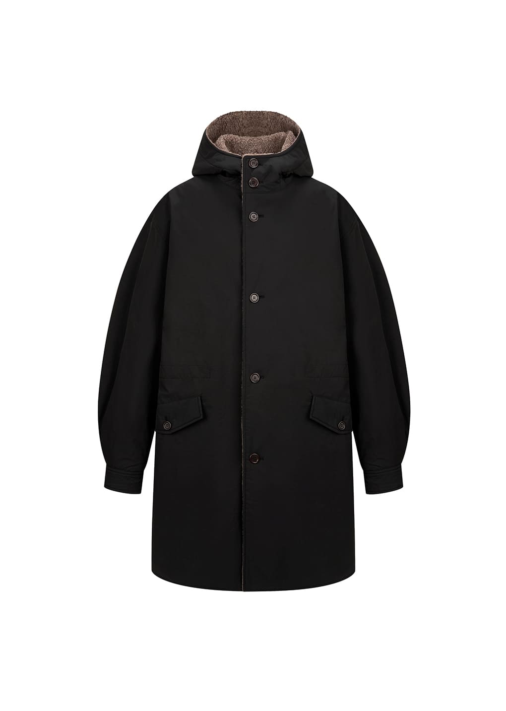 Amomento - padded shearling parka (Black) product image 7 | TRAB K-Fashion Australia