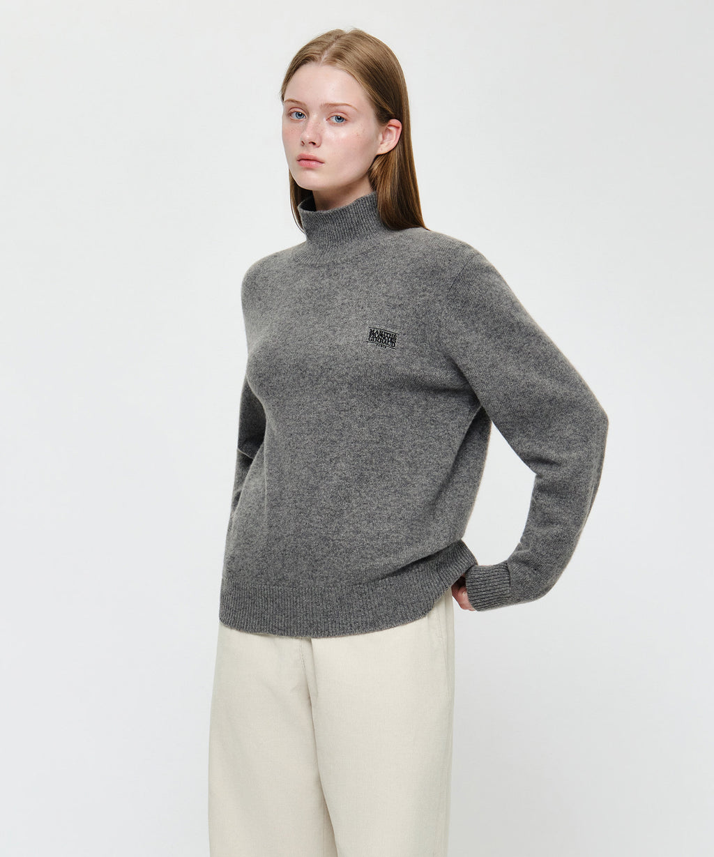 Marithe & Francois Girbaud - Premium Small Classic Logo Wool Turtle Neck Knit (Gray) product image 2 | TRAB K-Fashion Australia