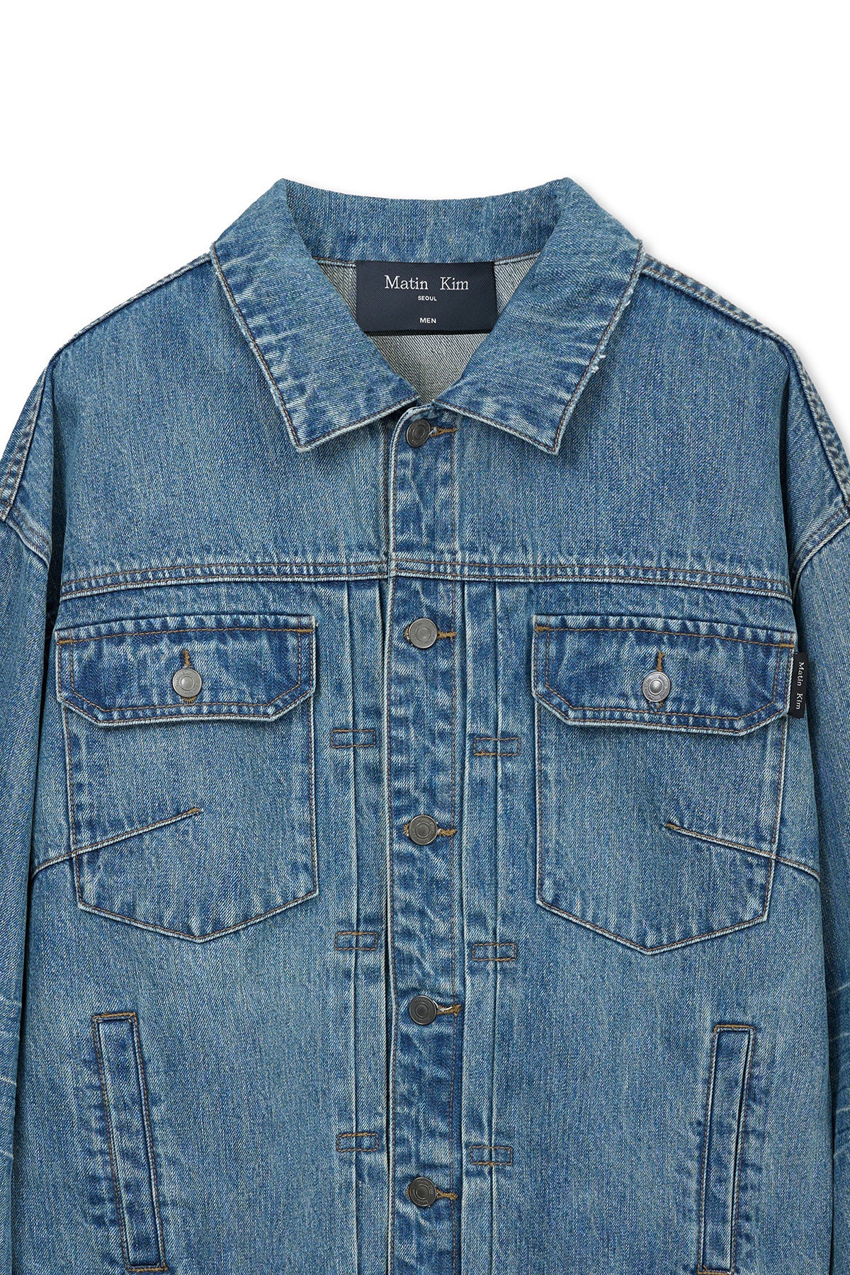 Matin Kim - Vintage Washed Denim Trucker (Blue) product image 3 | TRAB K-Fashion Australia