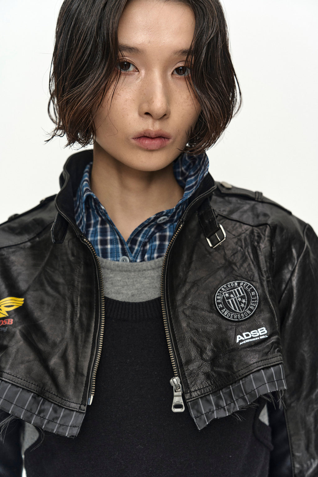 Andersson Bell - Cut-Out Shrunken Racing Leather Jacket (Black) product image 5 | TRAB K-Fashion Australia
