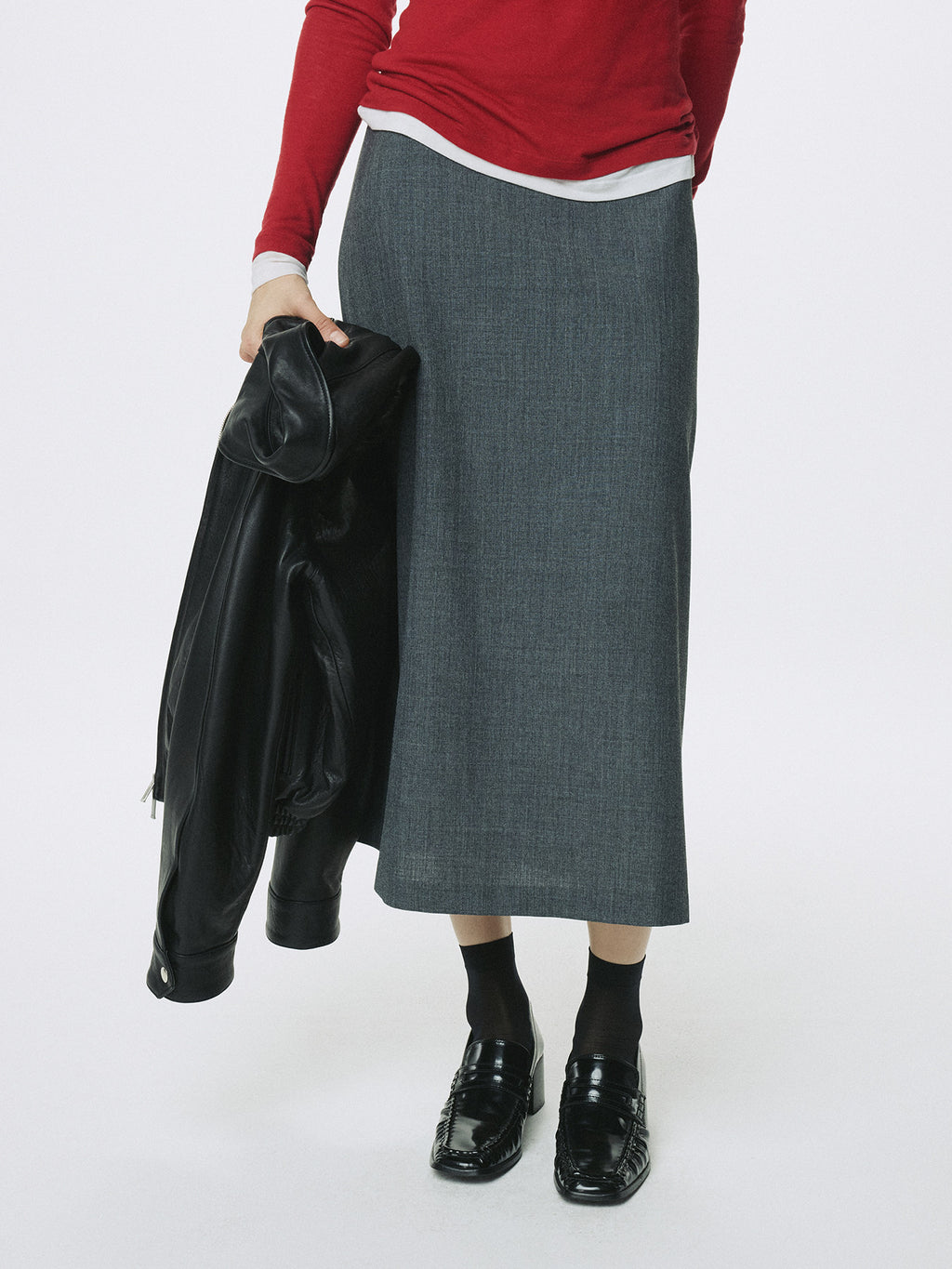Tonywack - Wool Midi Skirt (Grey) product image 4 | TRAB K-Fashion Australia