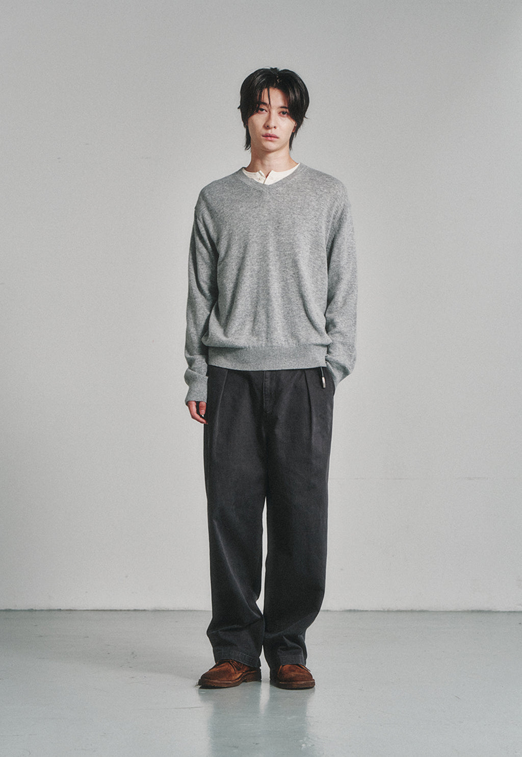 Art if acts - One Tuck Chino Pants (Charcoal) product image 2 | TRAB K-Fashion Australia