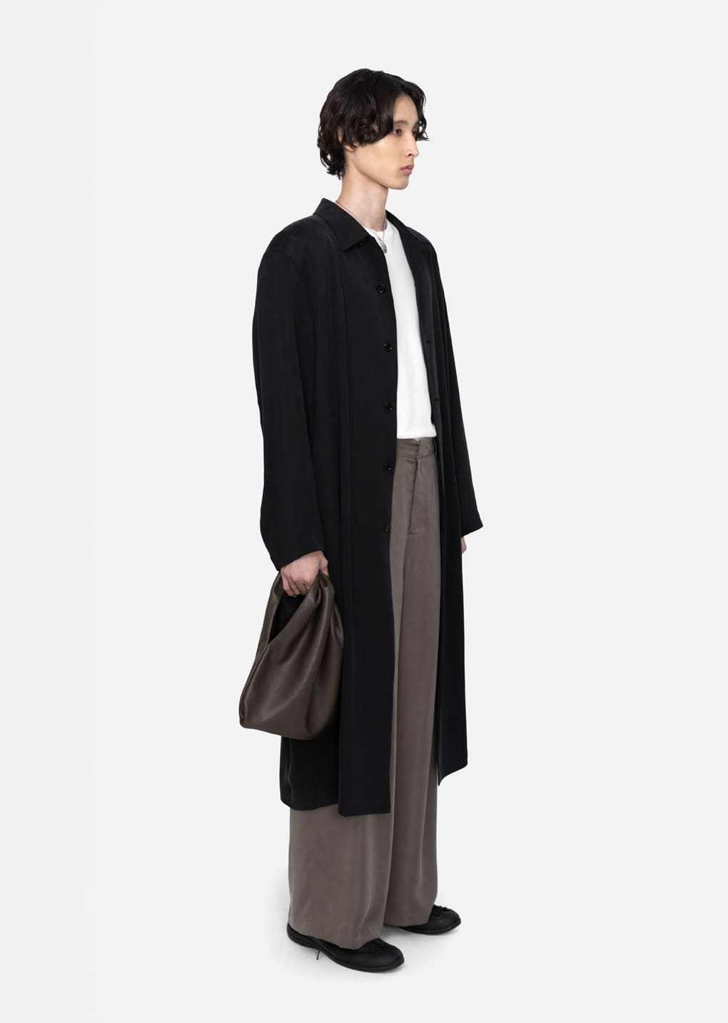Amomento - Cupro Oversize Trench Coat (Black) product image 3 | TRAB K-Fashion Australia