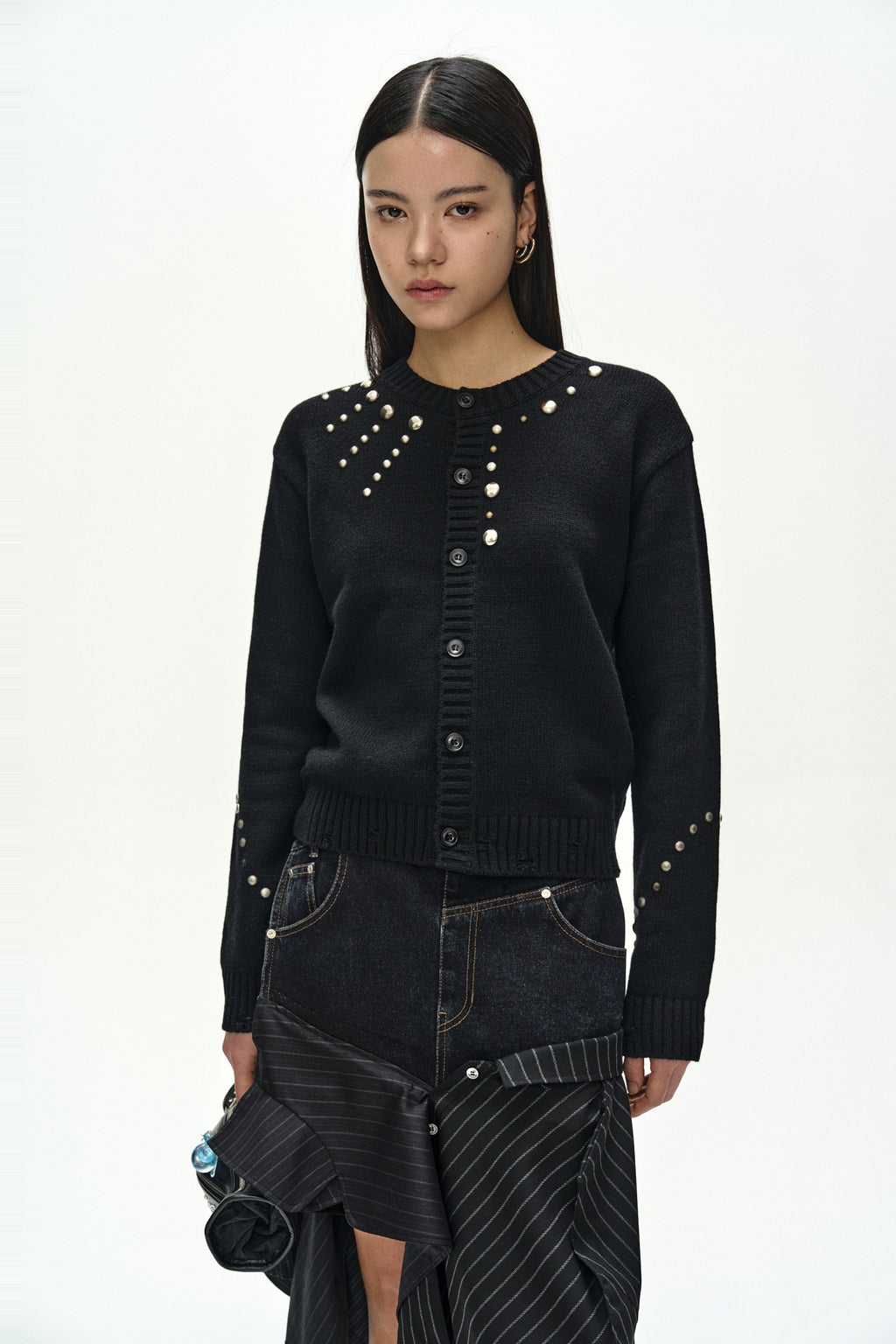 Andersson Bell - Roghen Studded Cardigan (black) (Black) product image 13 | TRAB K-Fashion Australia