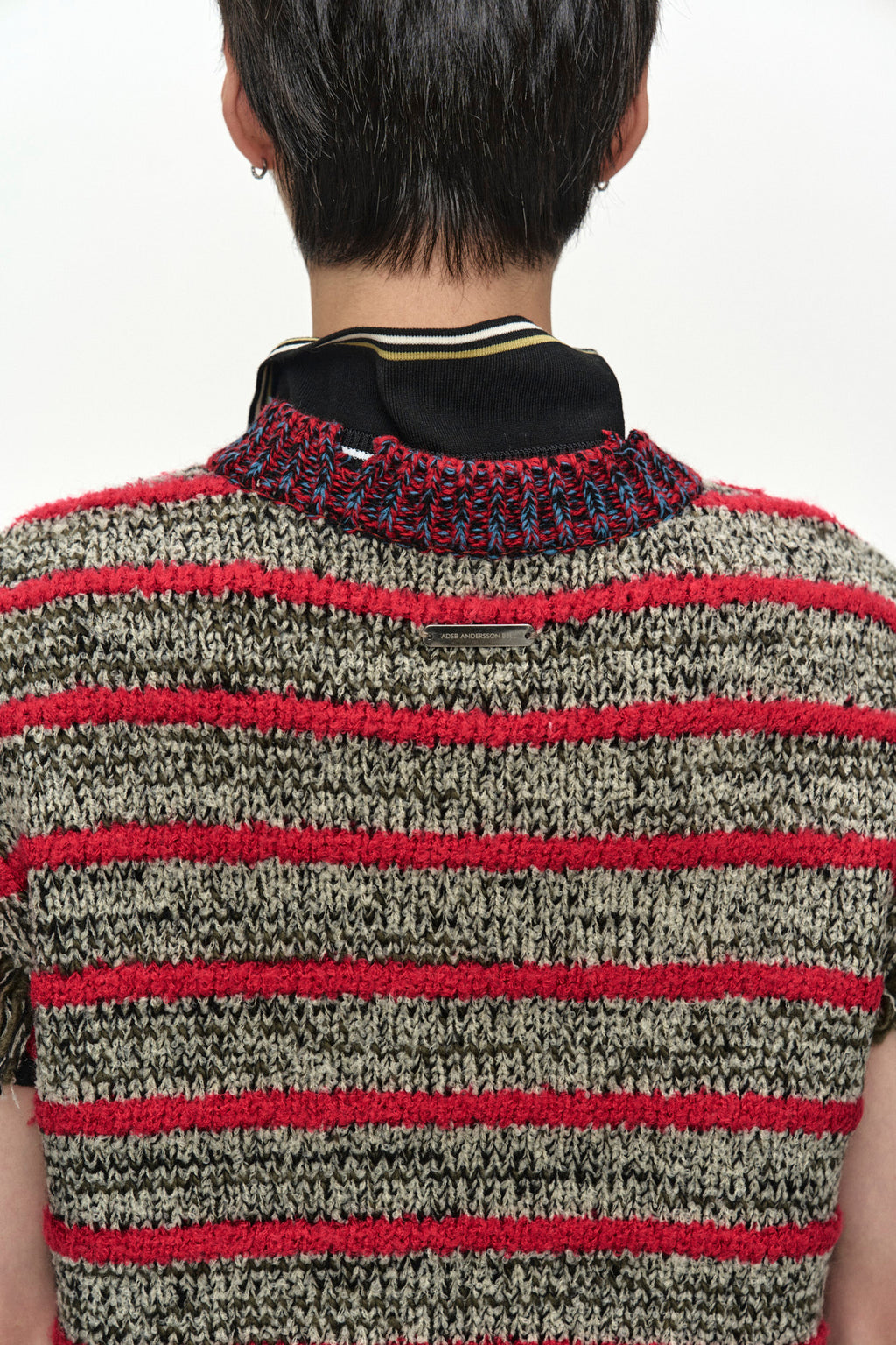 Andersson Bell - Fringe Stripe Wool Crew-Neck Vest (Red/Melange) product image 7 | TRAB K-Fashion Australia