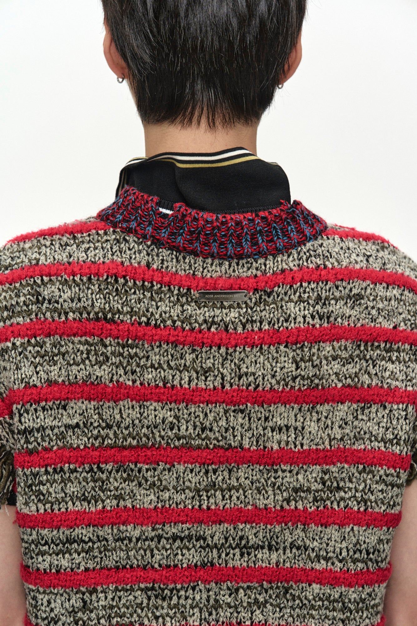Andersson Bell - Fringe Stripe Wool Crew-Neck Vest (Red/Melange) product image 7 | TRAB K-Fashion Australia