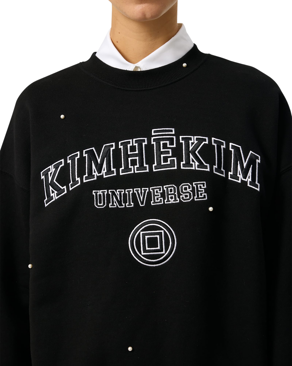 Kimhe Kim - Pearl Embellished Universe Sweatshirt (Black) product image 7 | TRAB K-Fashion Australia