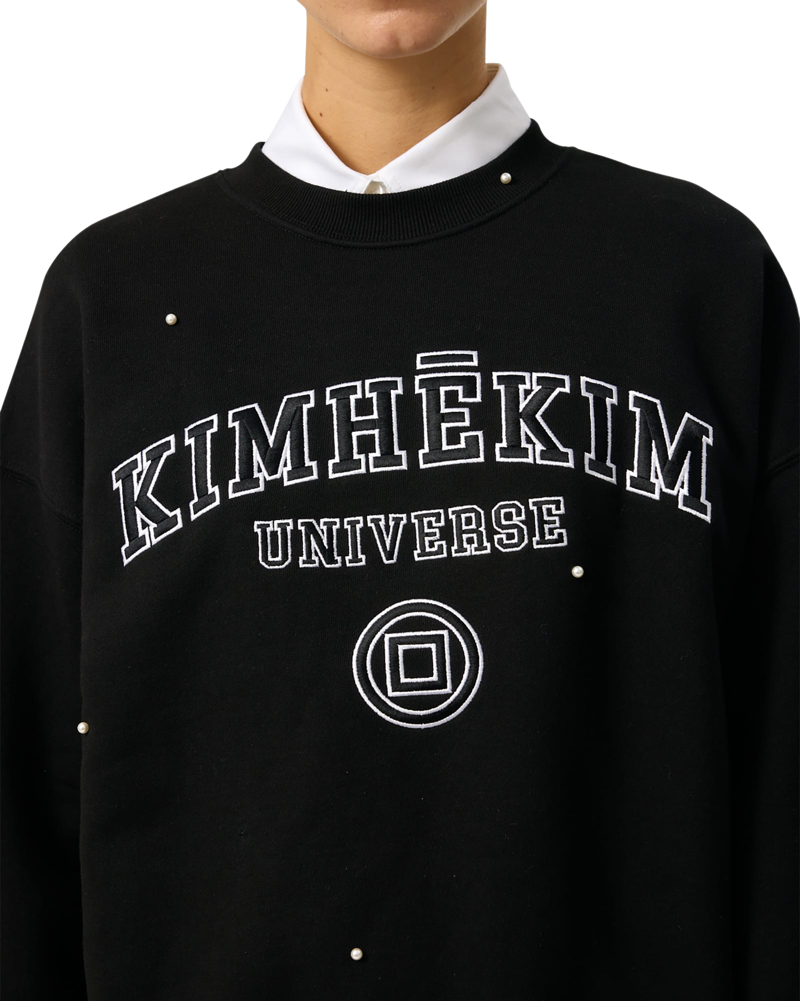 Kimhe Kim - Pearl Embellished Universe Sweatshirt (Black) product image 7 | TRAB K-Fashion Australia