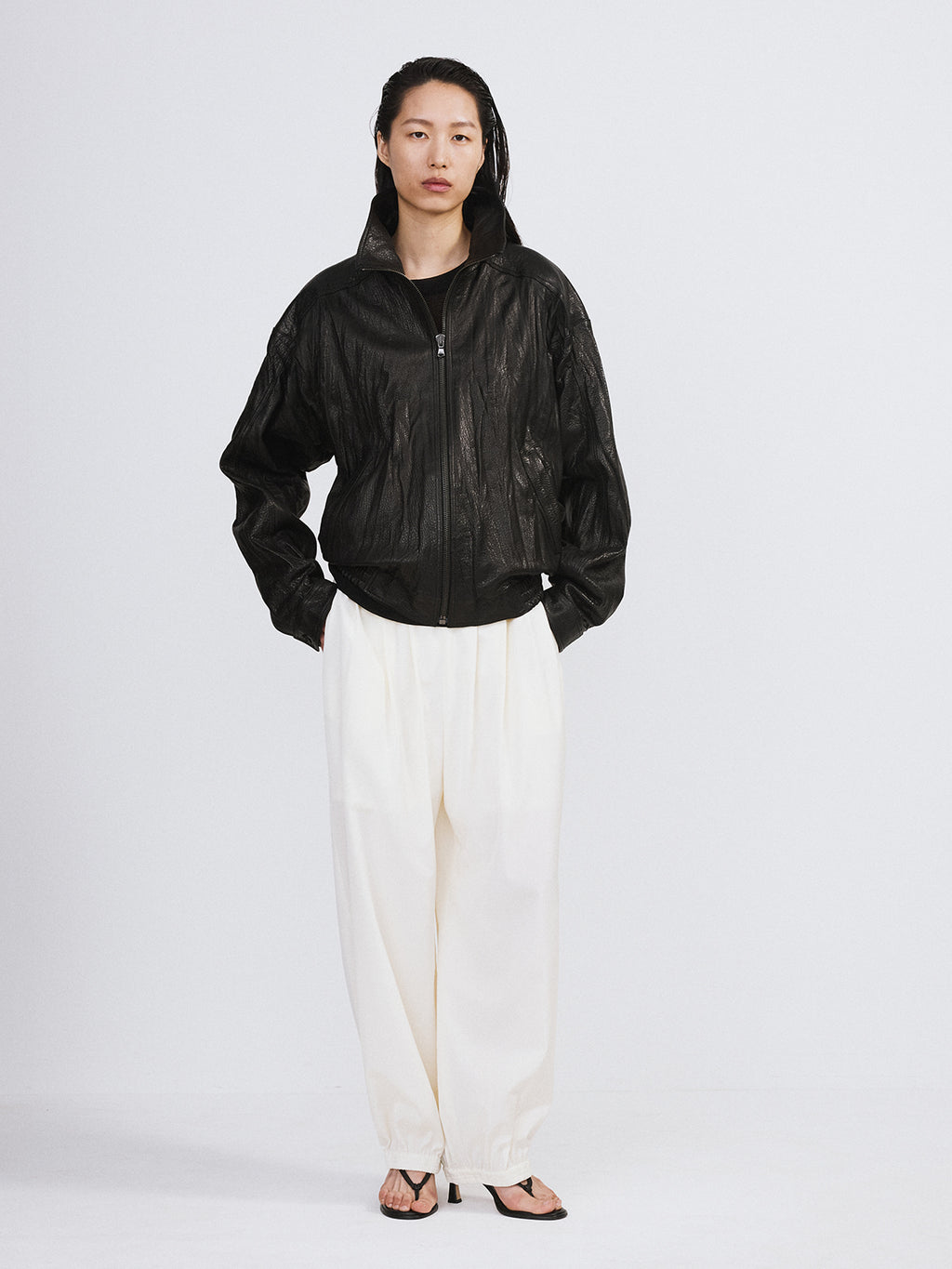 Recto - High-Neck Leather Jumper (Black) product image 2 | TRAB K-Fashion Australia