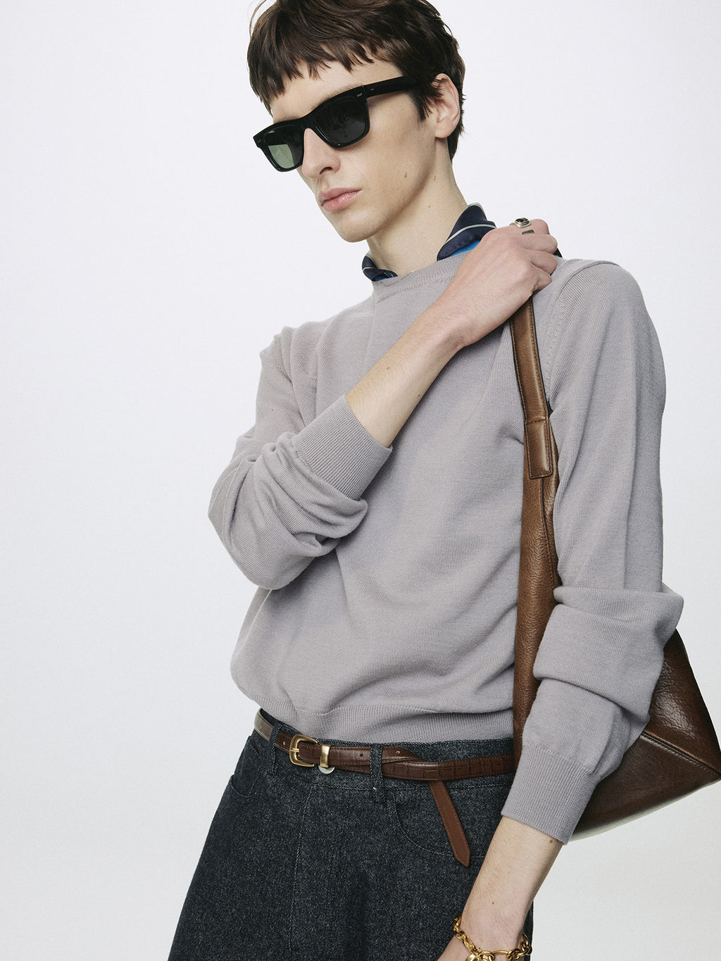 Tonywack - Spring Wool Crew Neck Knit (Pale Grey) product image 7 | TRAB K-Fashion Australia