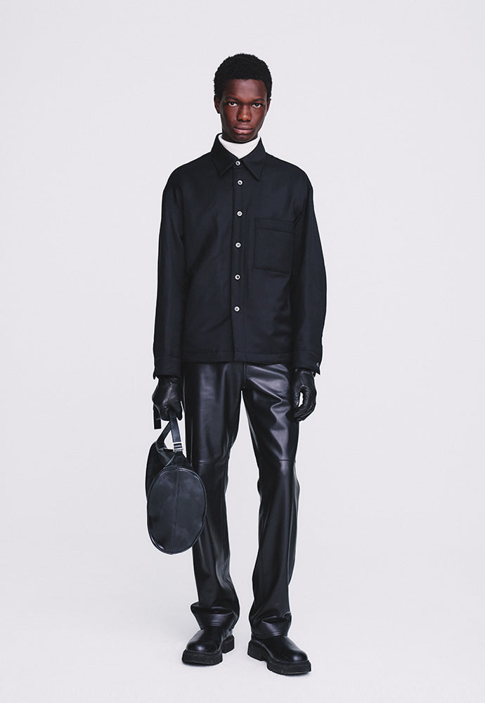 Tonywack - Hard Twist Wool Padded Shirt Jacket (Black) product image 1 | TRAB K-Fashion Australia