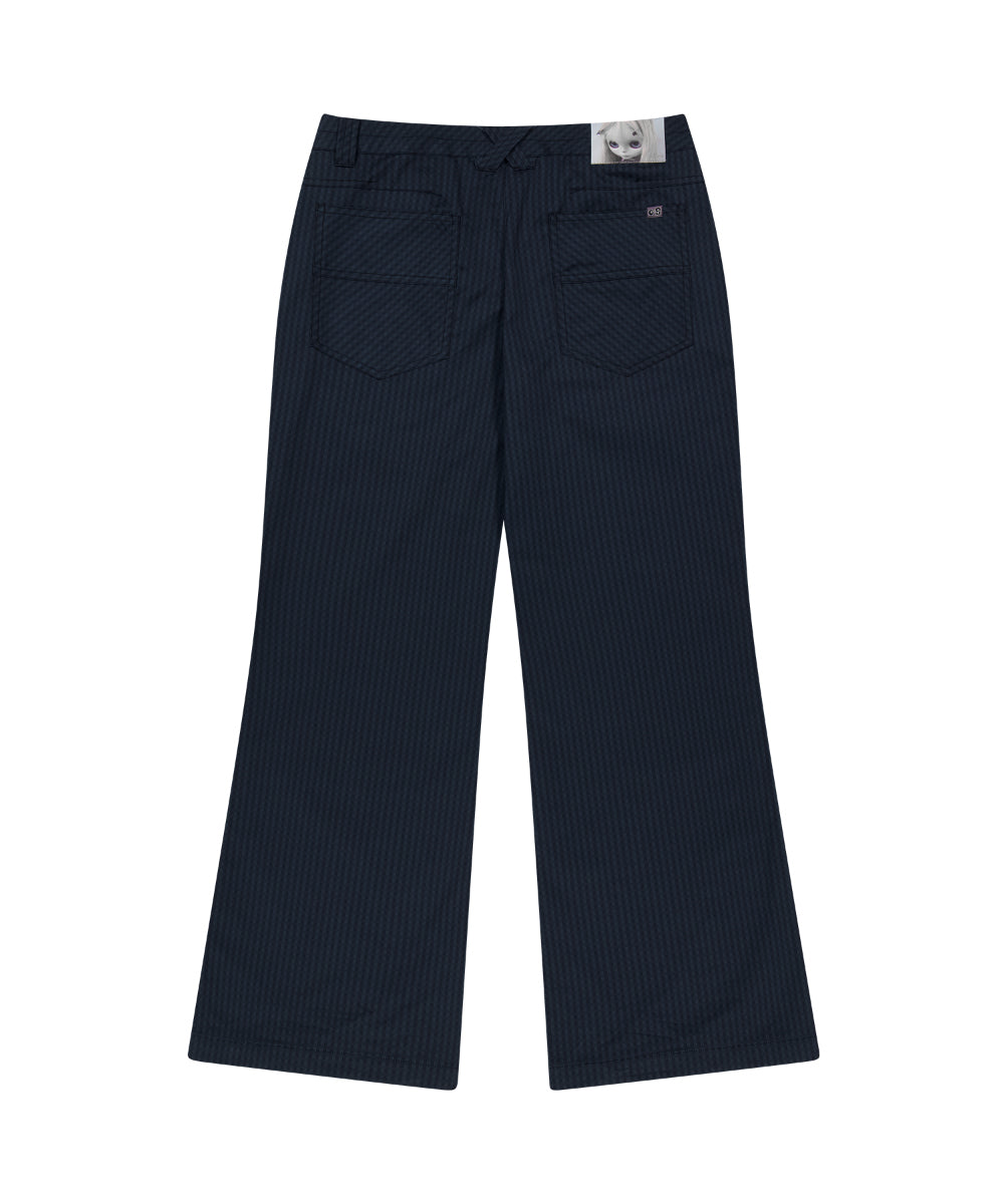 Coyseio - Coyseio X Blythe Check Boot Cut Pants (Navy) product image 7 | TRAB K-Fashion Australia