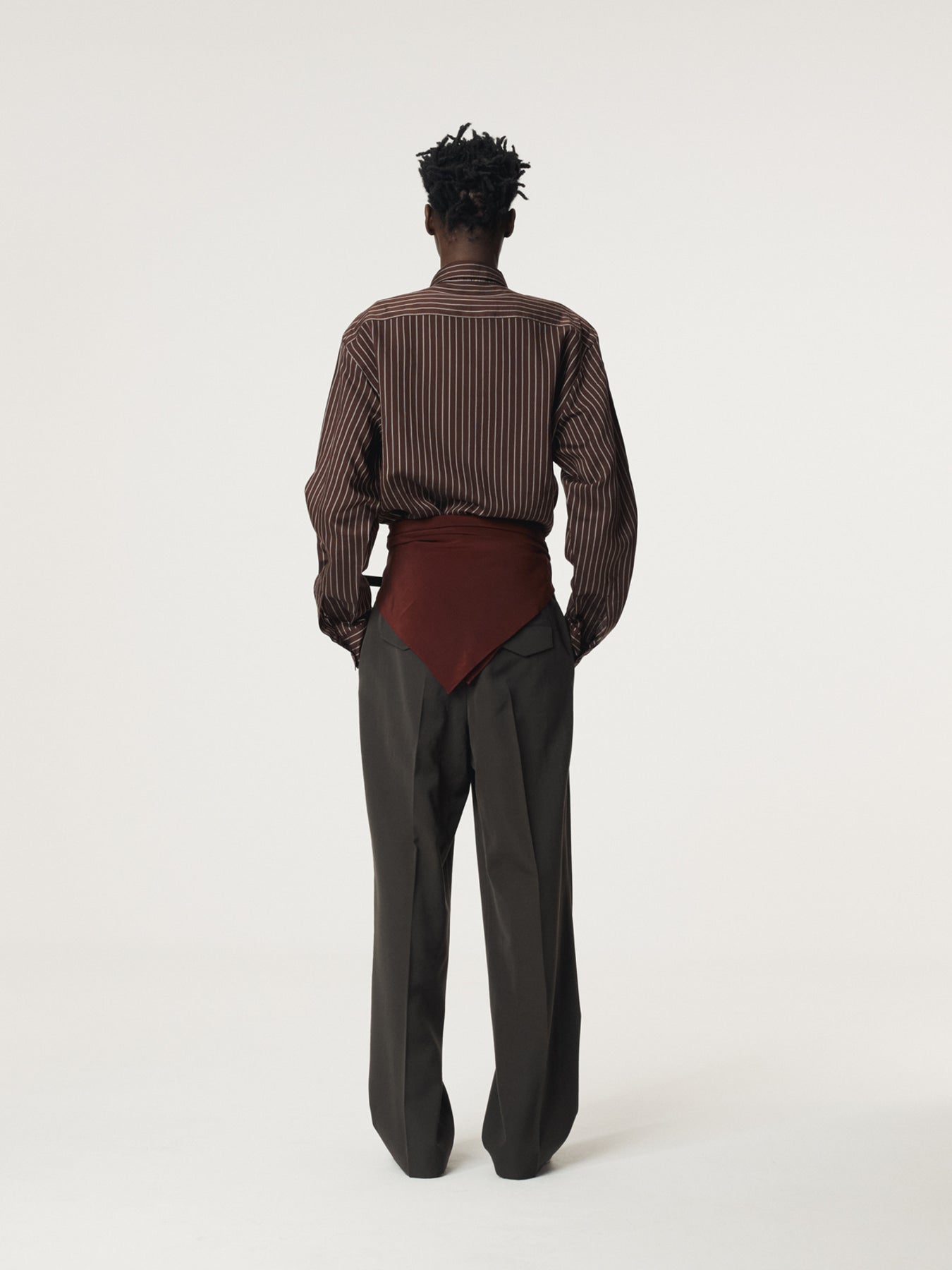 Recto - Lea Stripe Shirt (Red Brown) product image 3 | TRAB K-Fashion Australia