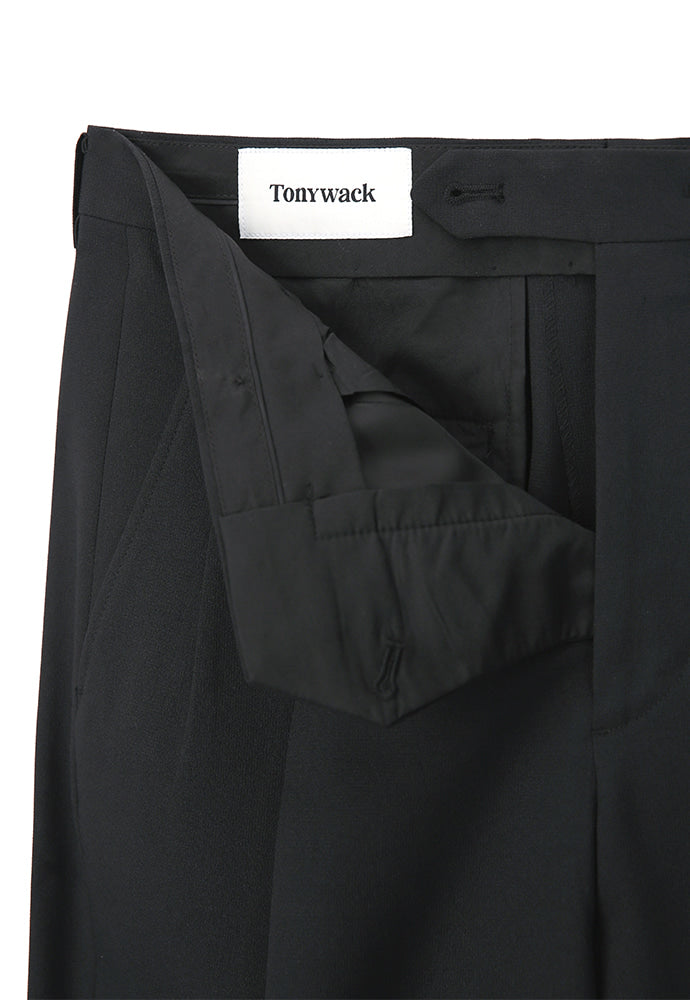 Tonywack - # Technical-Stretch 2-Pleats Wide Trousers Exclusive Fabric (Black) product image 4 | TRAB K-Fashion Australia