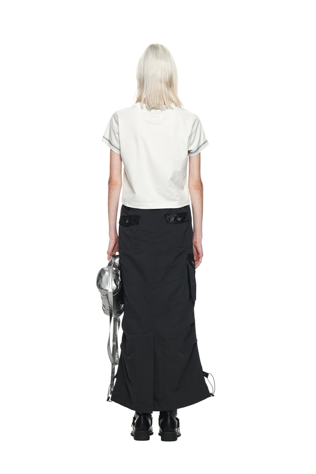 Matin Kim - Matin Small Line Logo Stitch Crop Top (Light Green) product image 7 | TRAB K-Fashion Australia