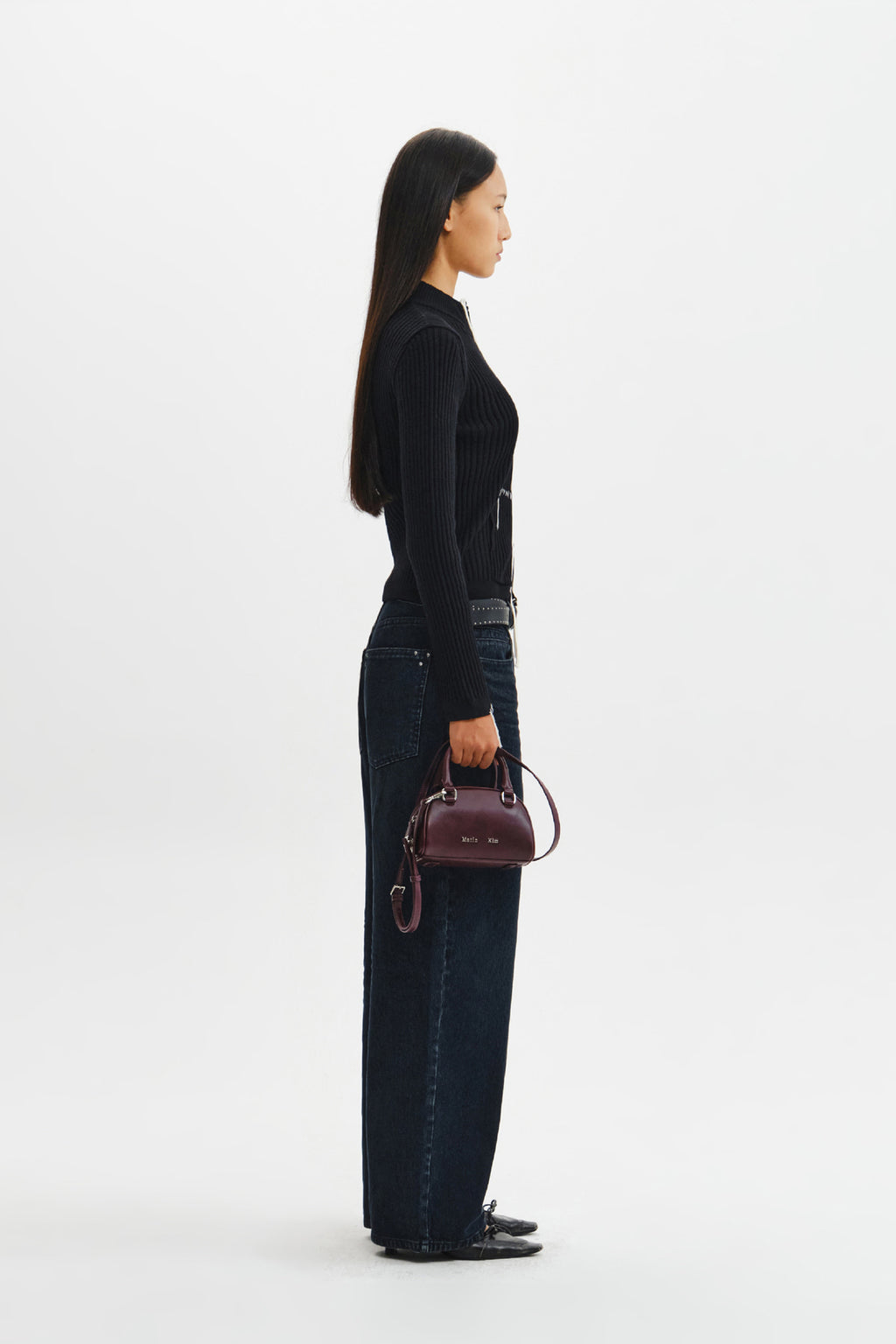 Matin Kim - Halfmoon Baby Bowling Bag (Wine) product image 7 | TRAB K-Fashion Australia